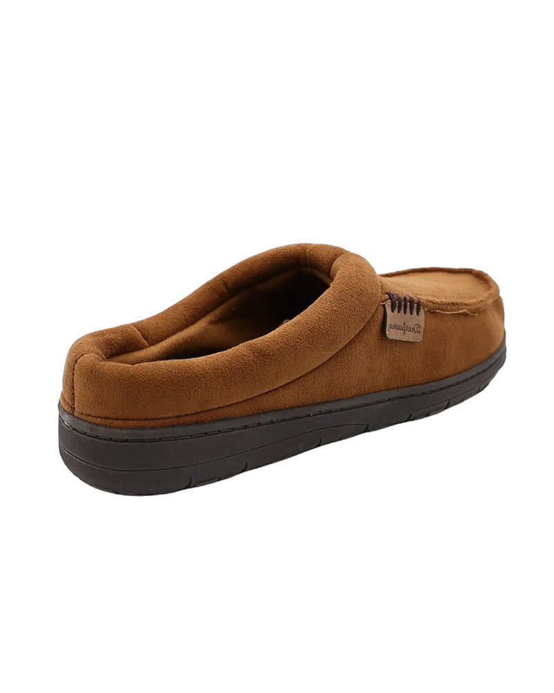 Perforated Tan Mock Suede Slip-On Moccasins