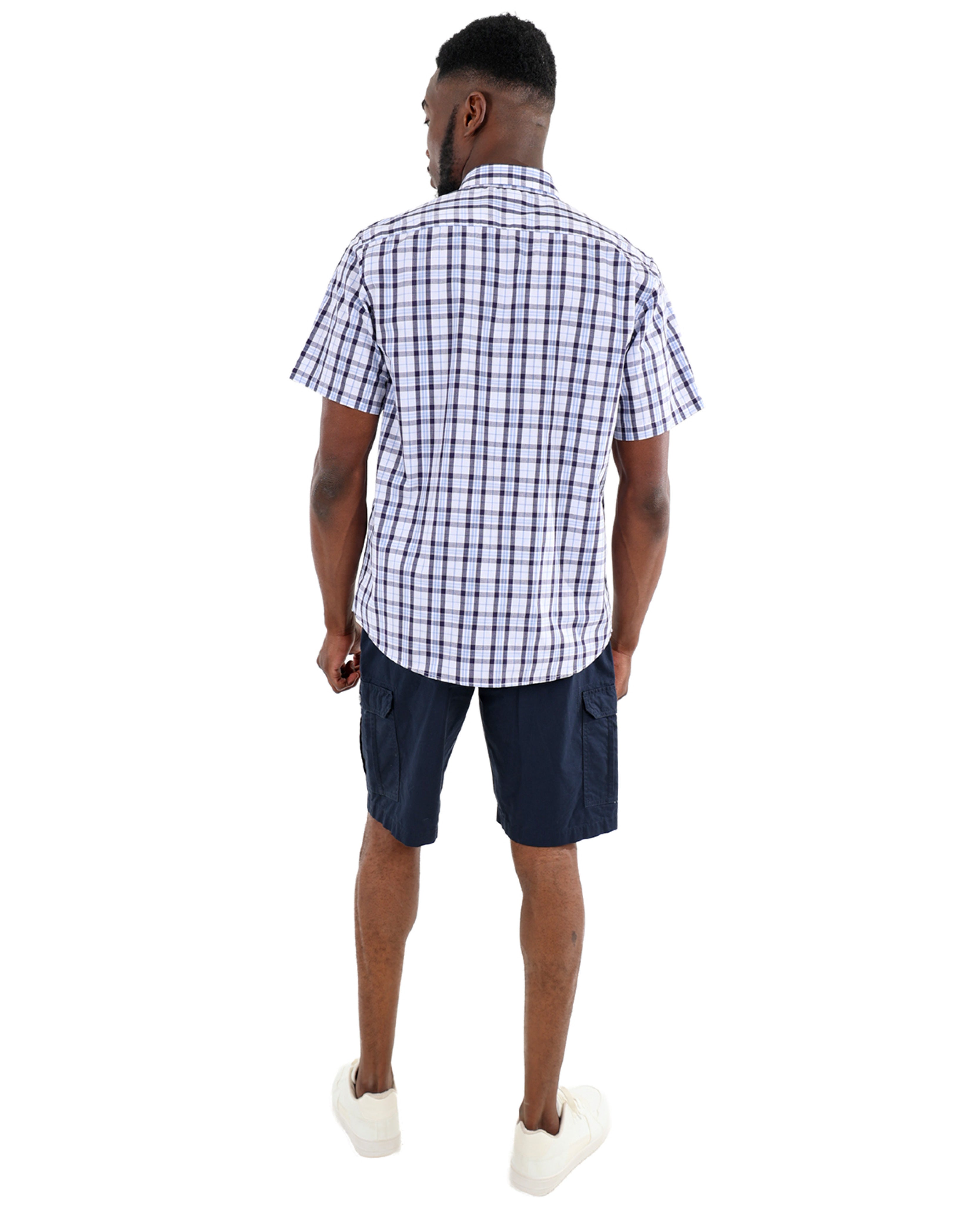 Short Sleeve Blue Check Shirt