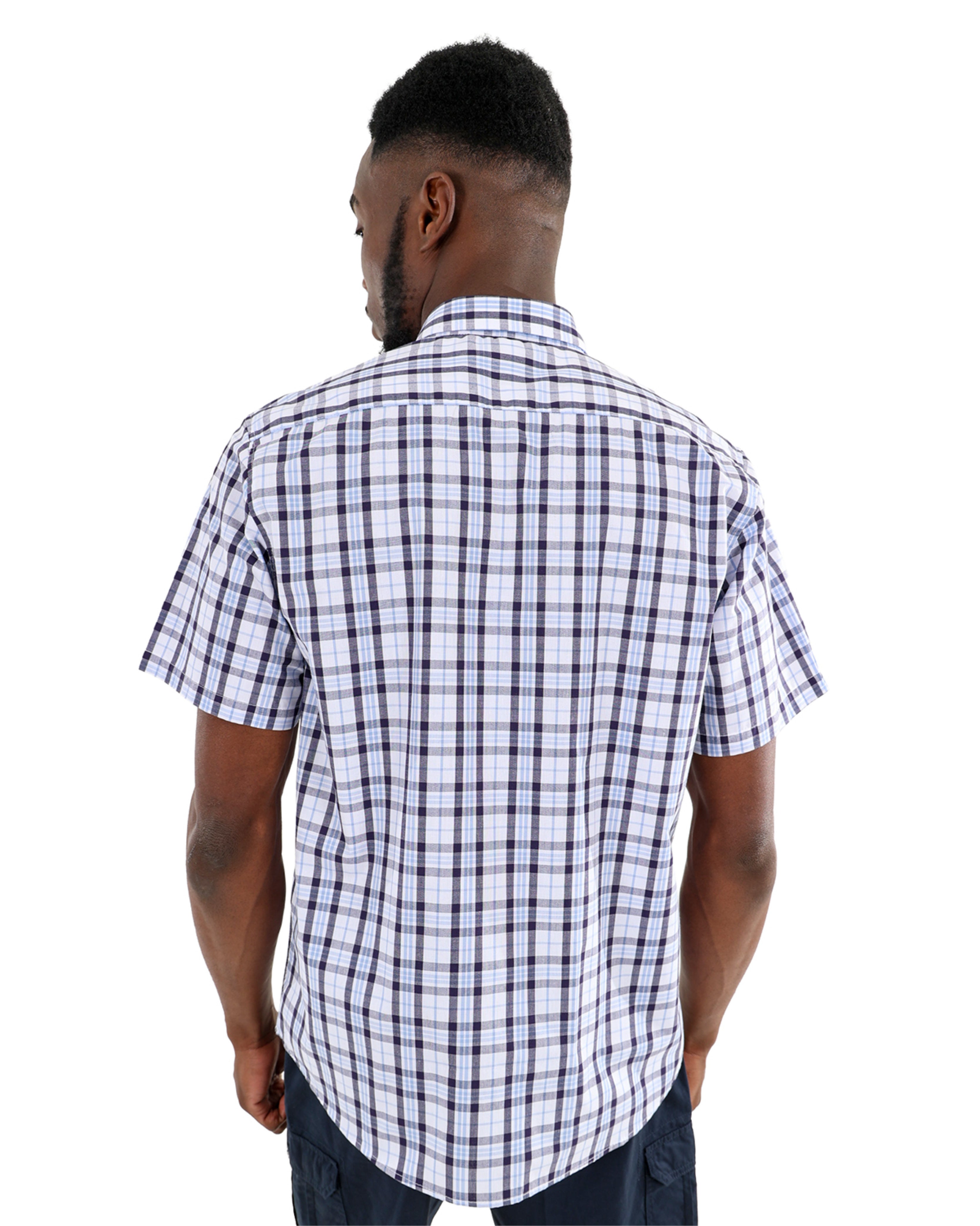 Short Sleeve Blue Check Shirt
