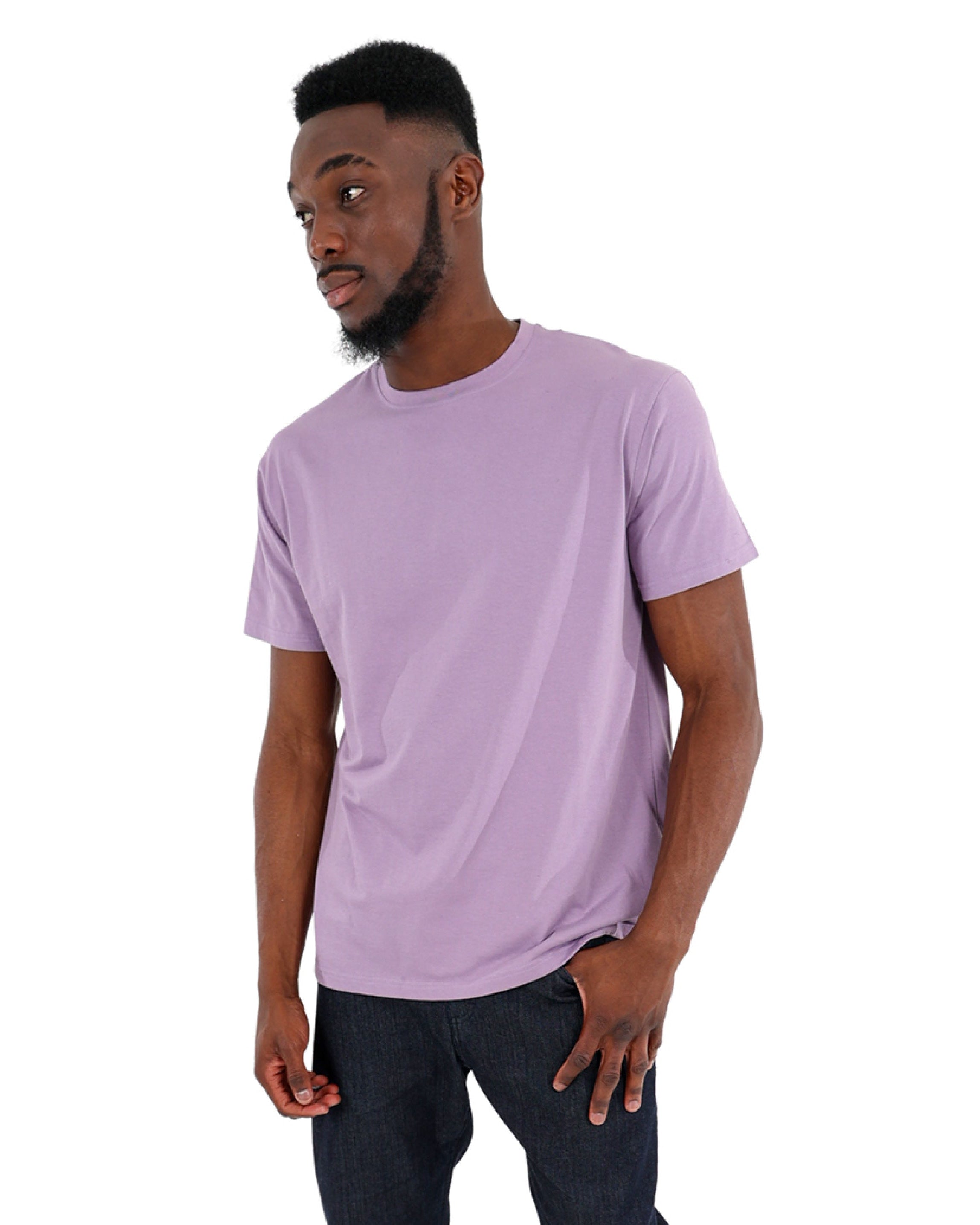 Short Sleeve Lilac Cotton T-Shirt