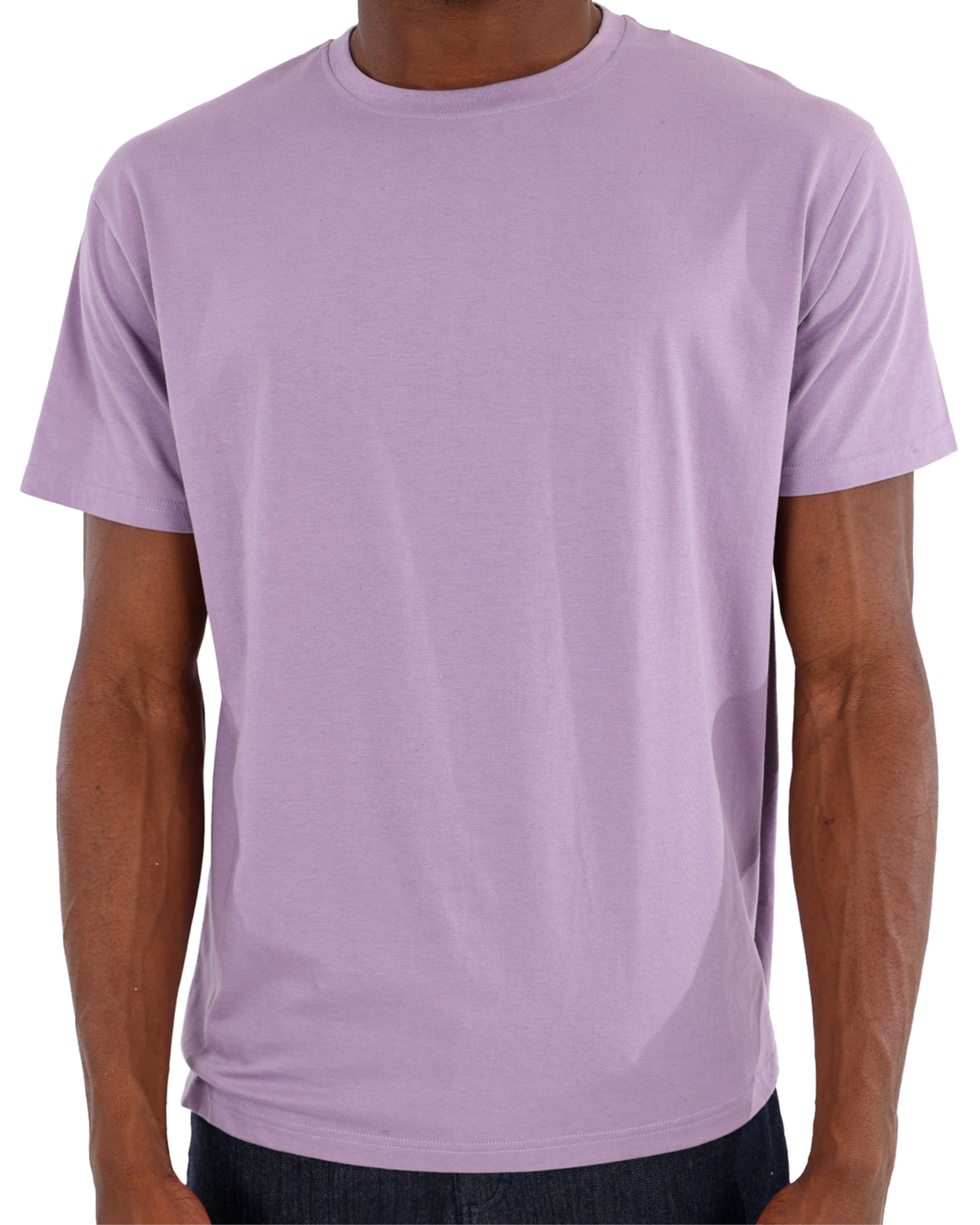 Short Sleeve Lilac Cotton T-Shirt