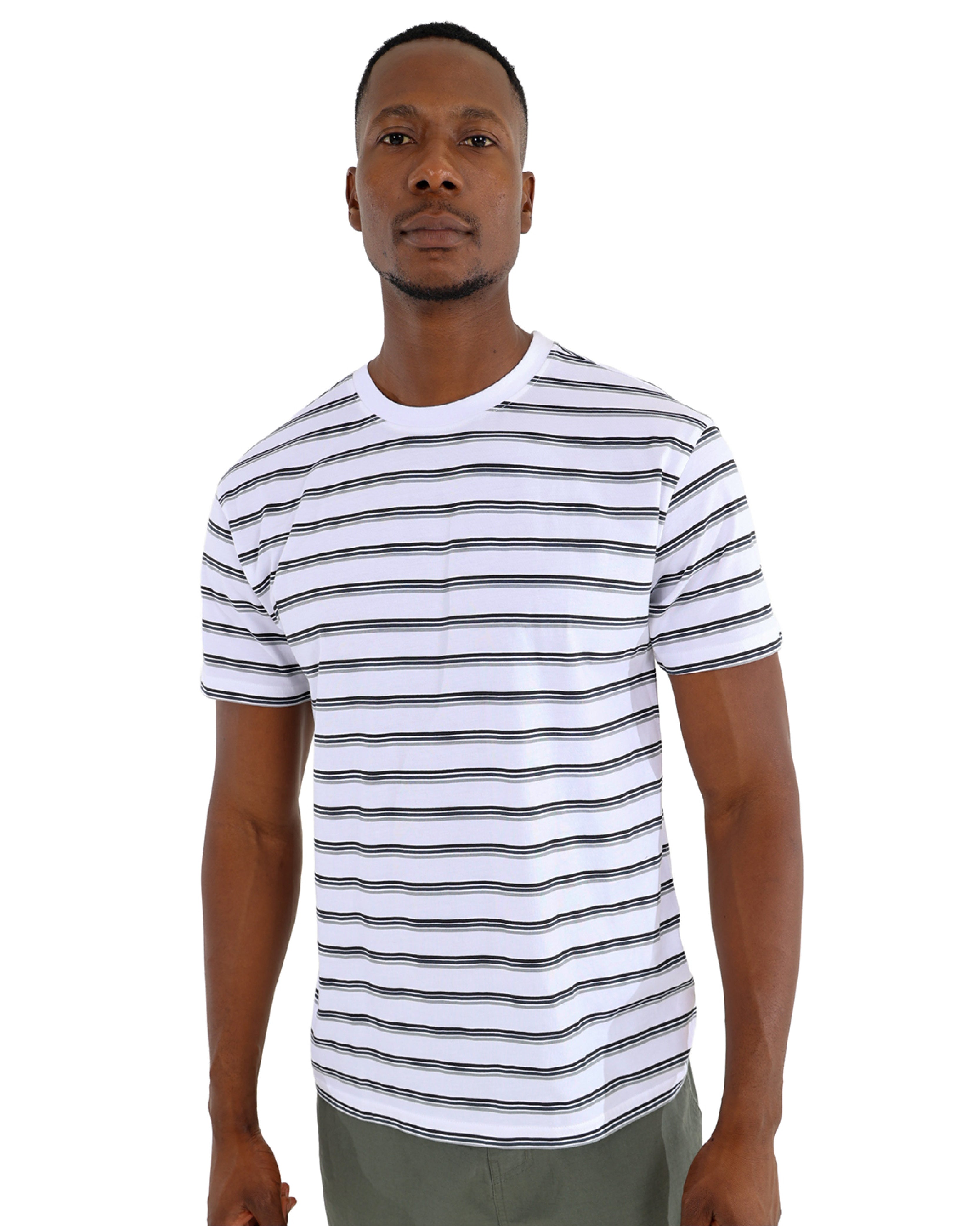 Short Sleeve Cotton Horizontal Stripe T-Shirt