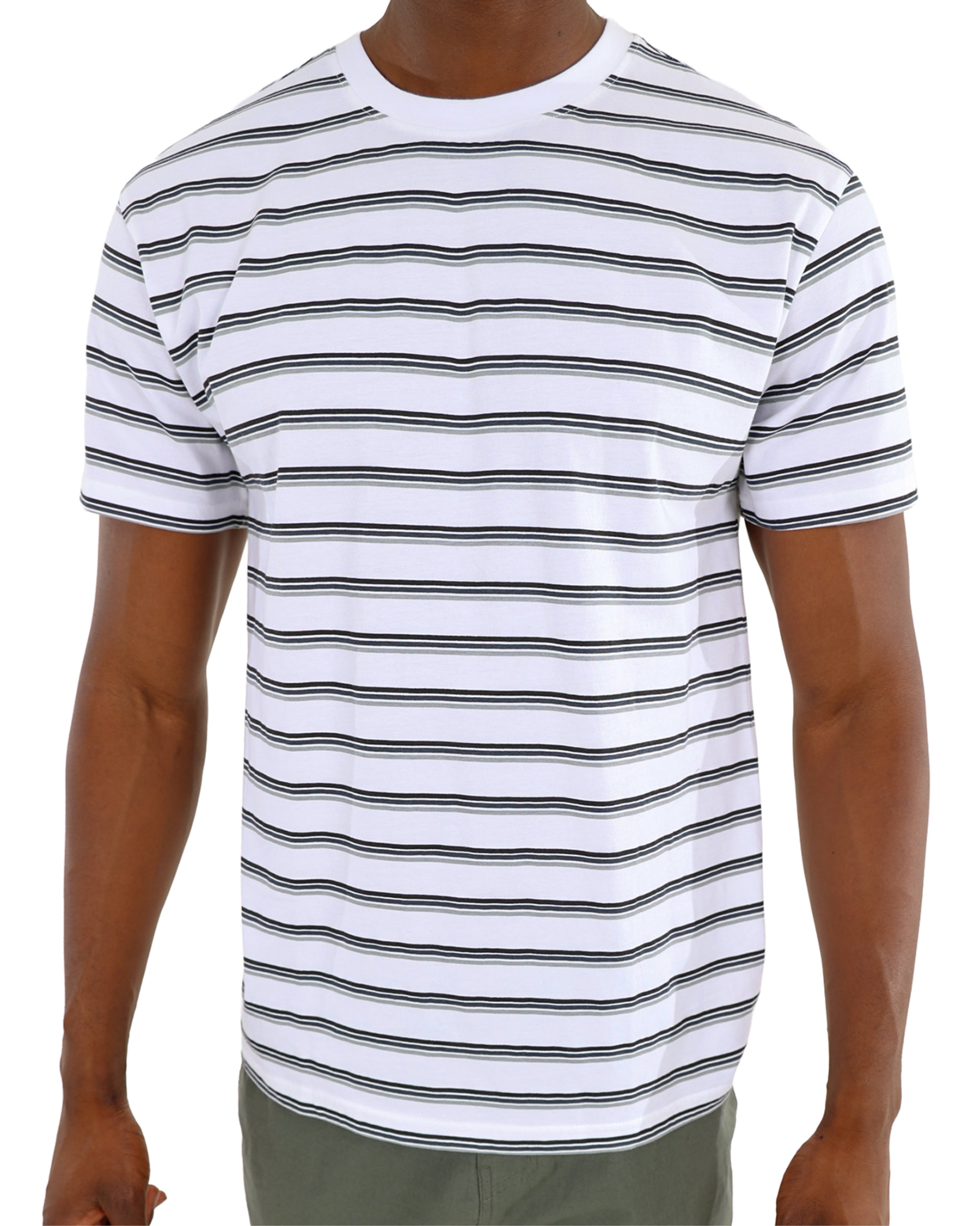 Short Sleeve Cotton Horizontal Stripe T-Shirt