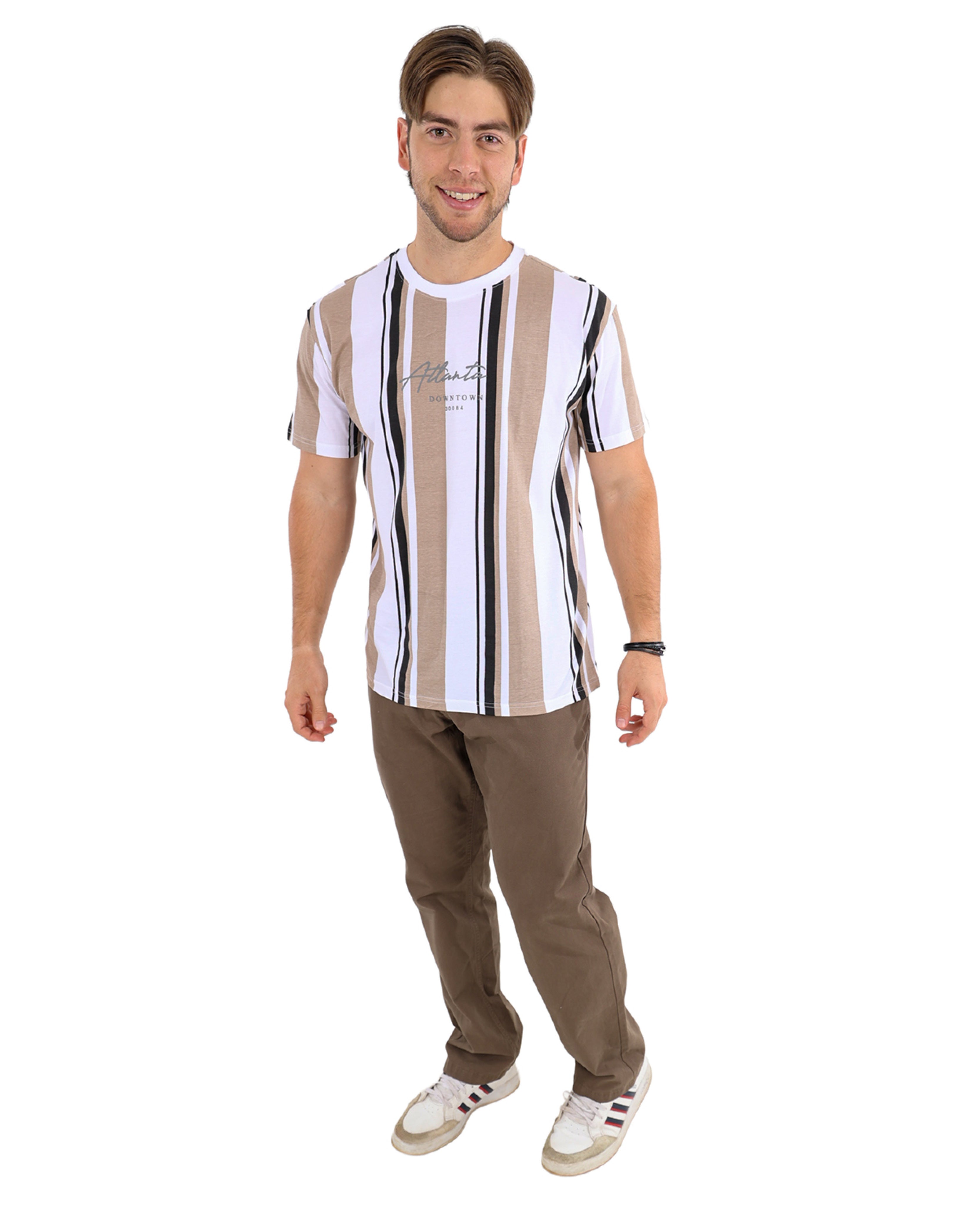 Short Sleeve Vertical Stripe T-Shirt