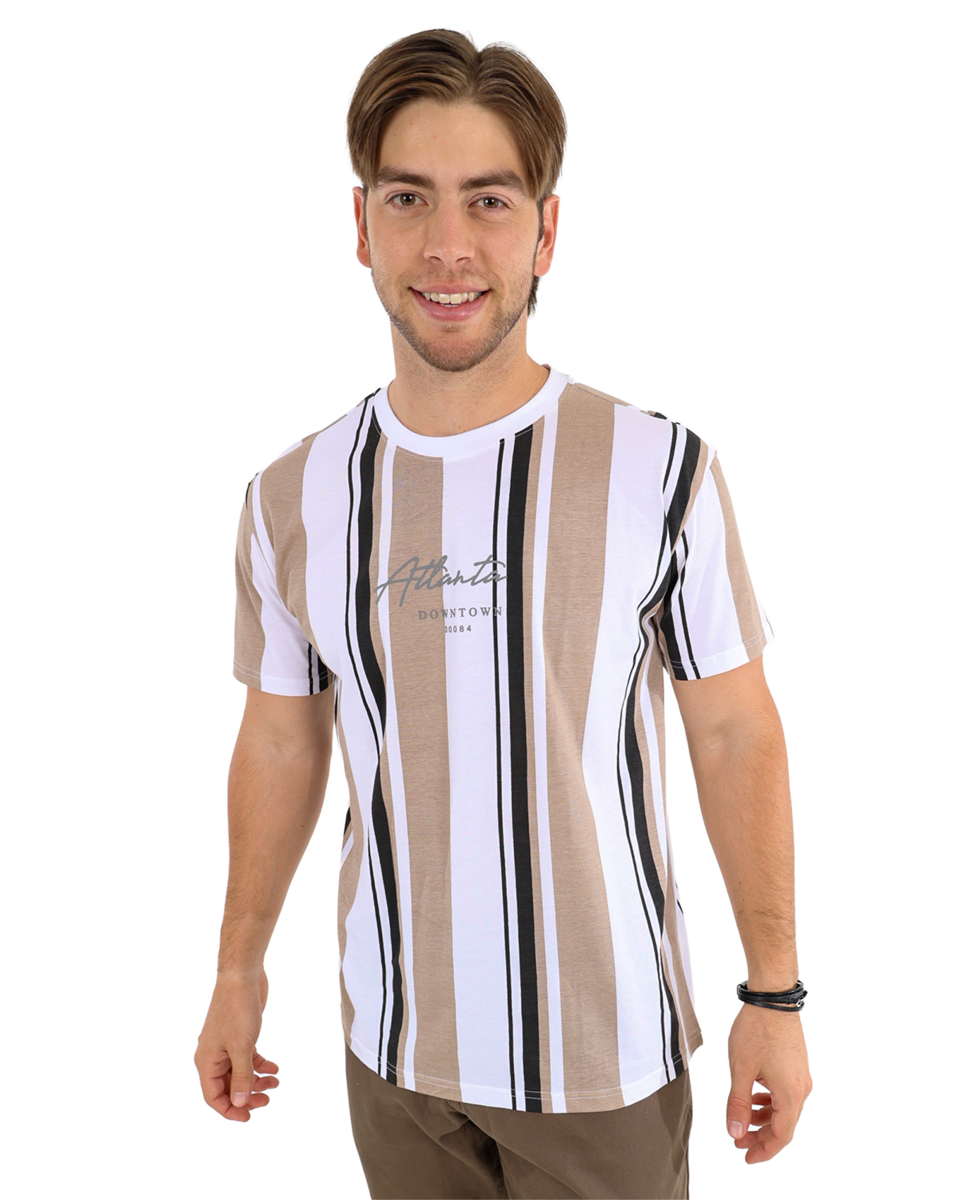 Short Sleeve Vertical Stripe T-Shirt