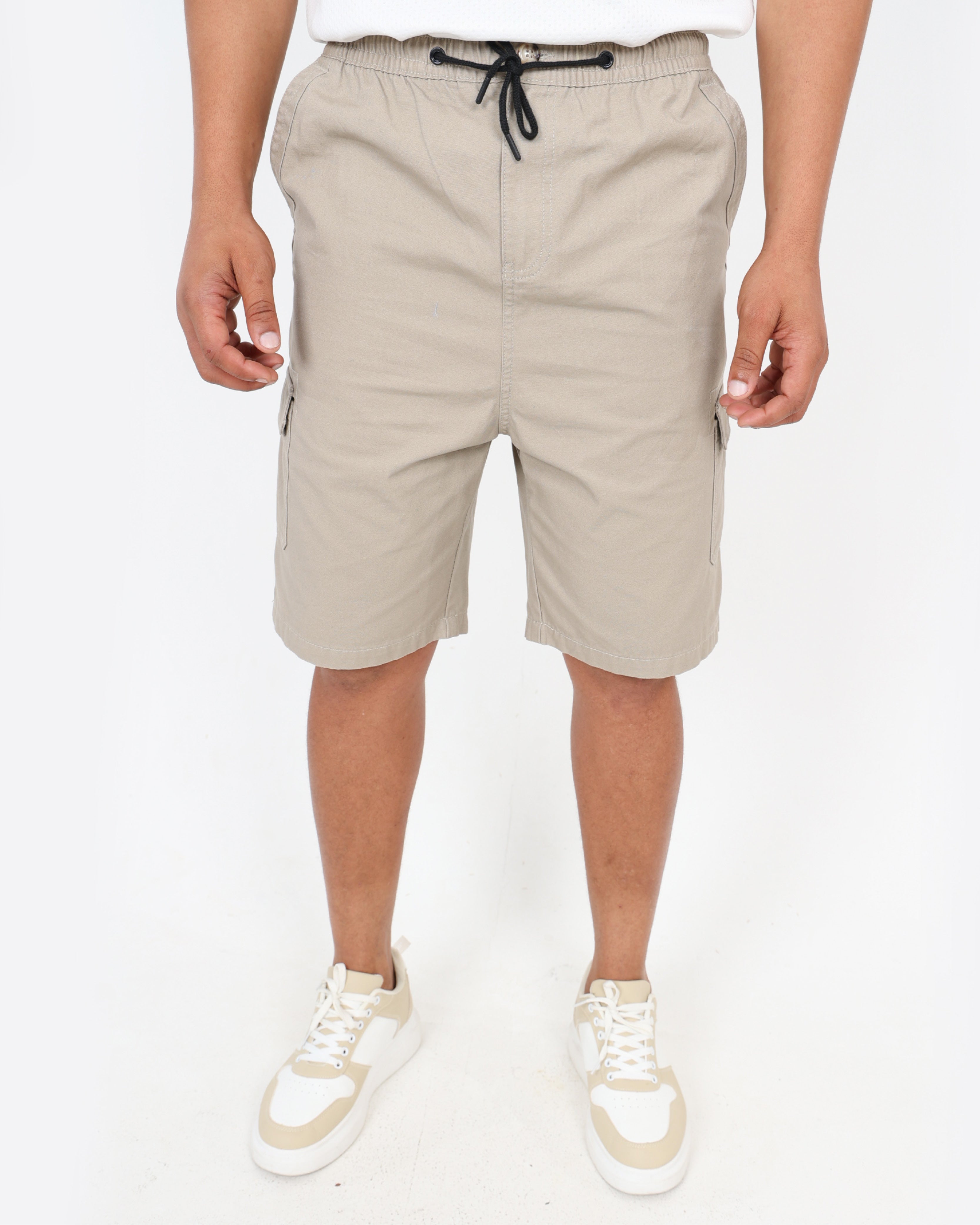 Stone Relaxed Fit Elasticated Cargo Short