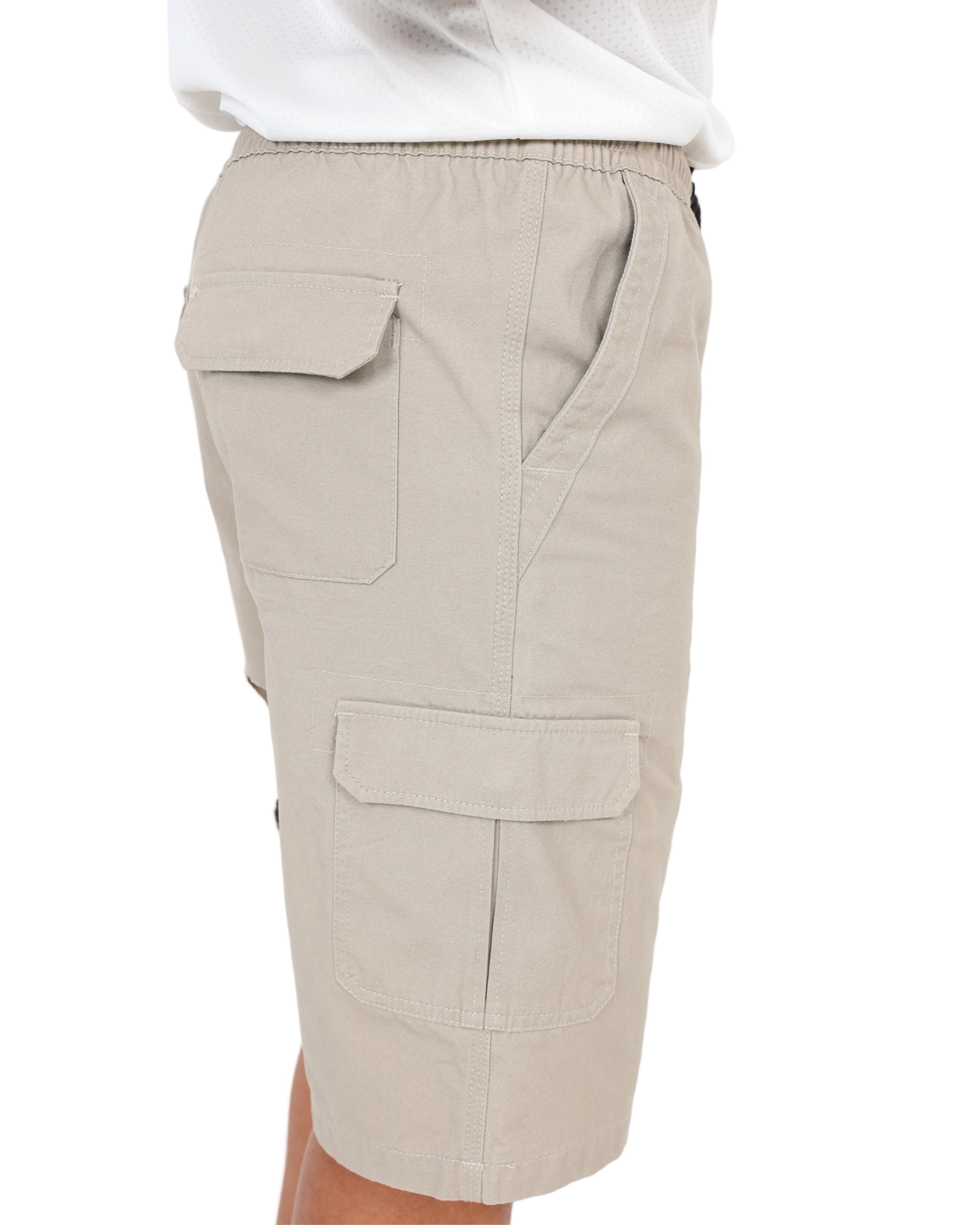 Stone Relaxed Fit Elasticated Cargo Short