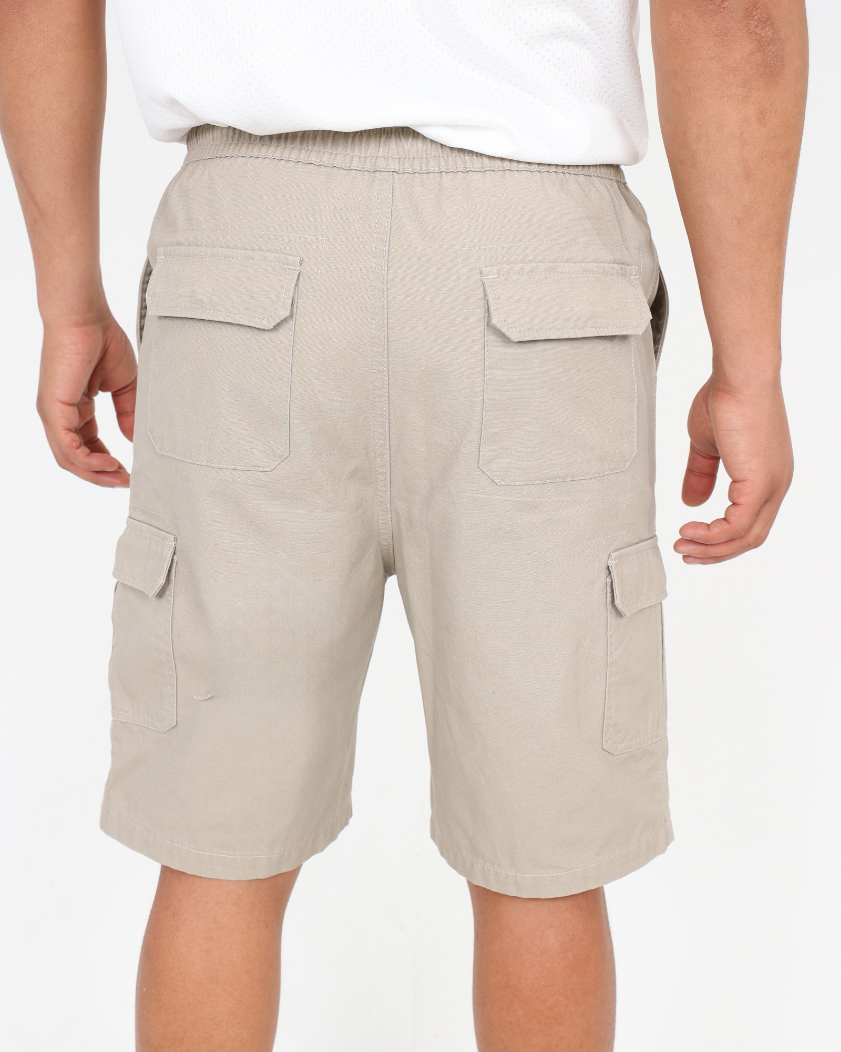 Stone Relaxed Fit Elasticated Cargo Short