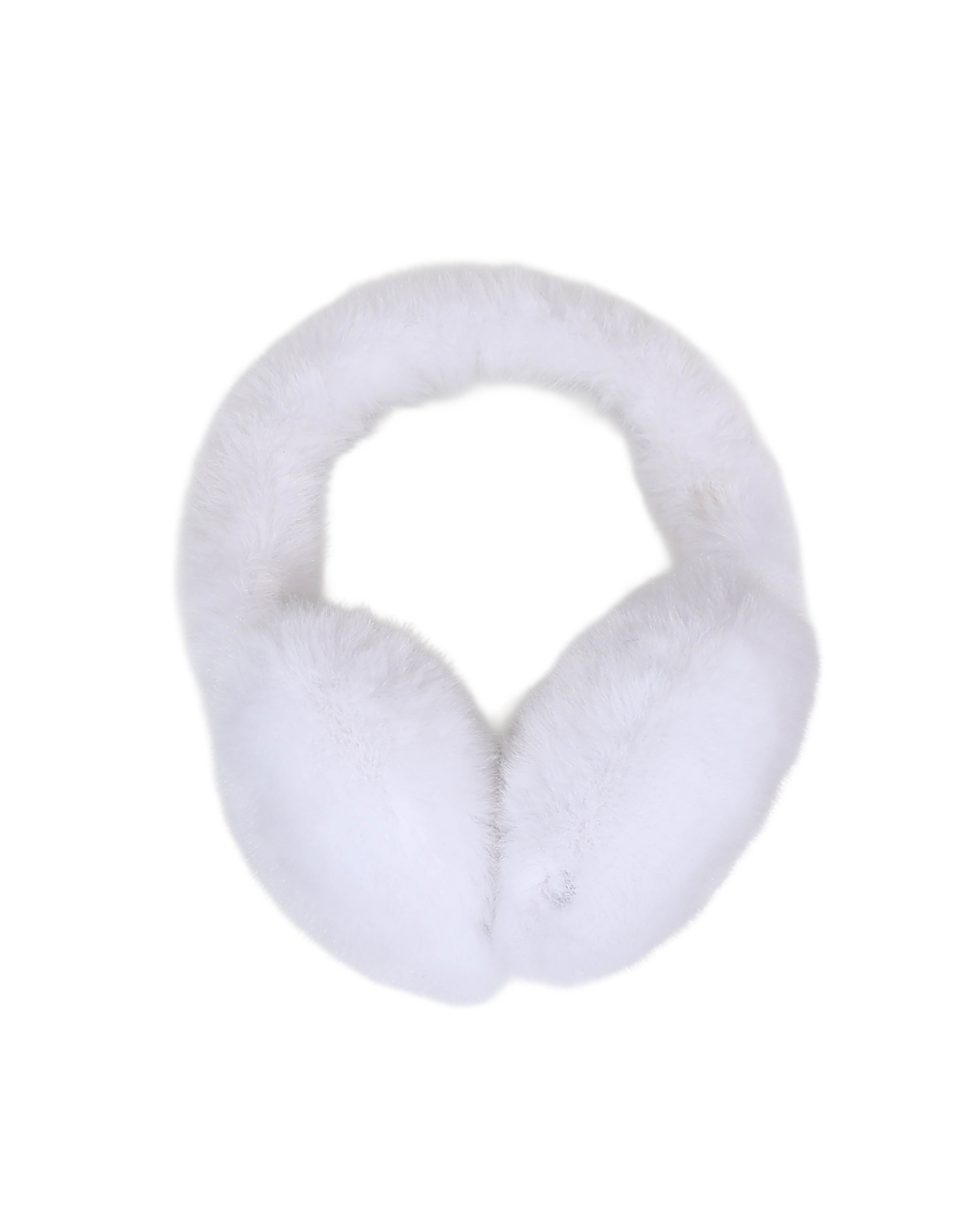 White Plush Heart Shaped Earmuffs