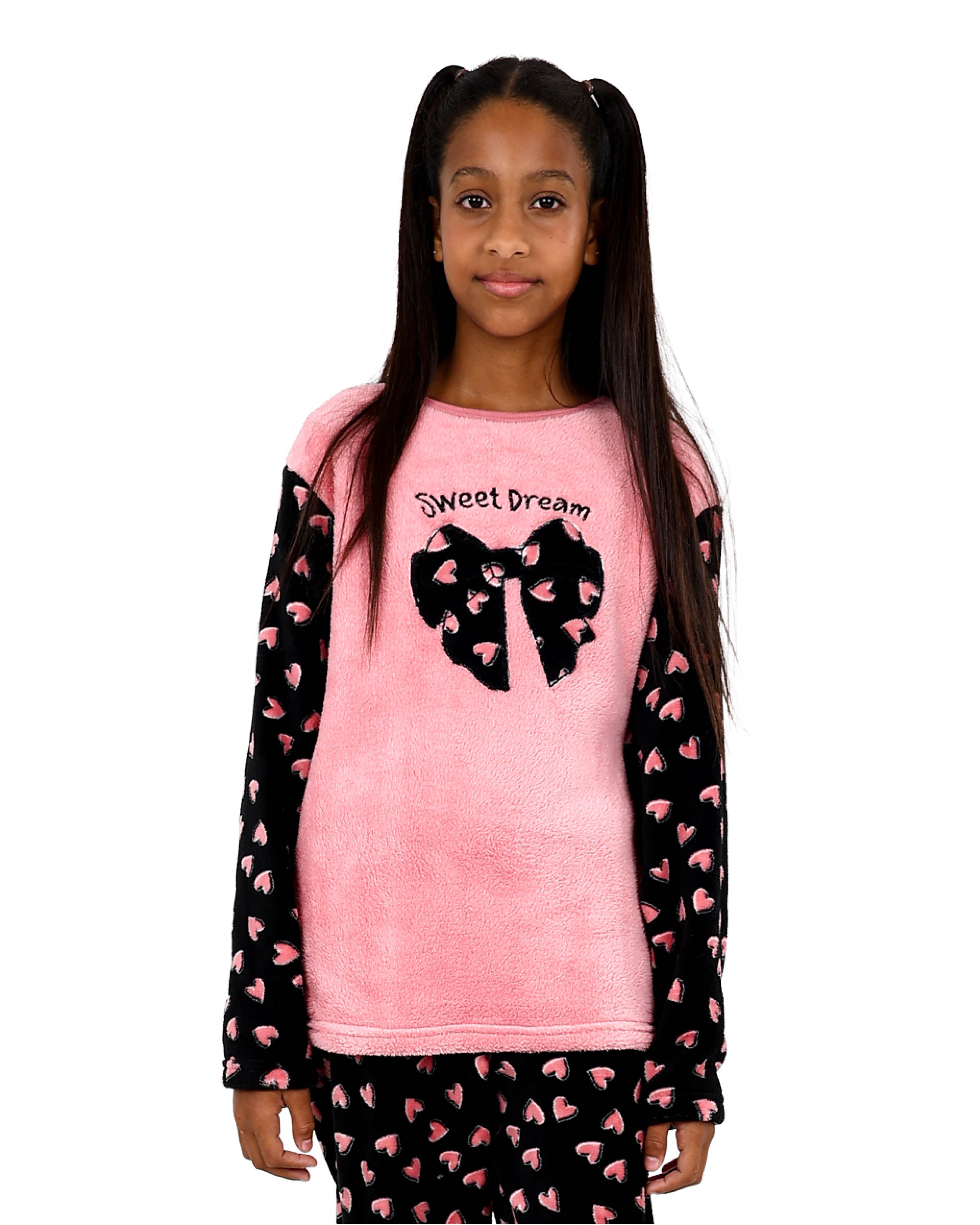 Long Sleeve Bow Print Pajama Pants Set