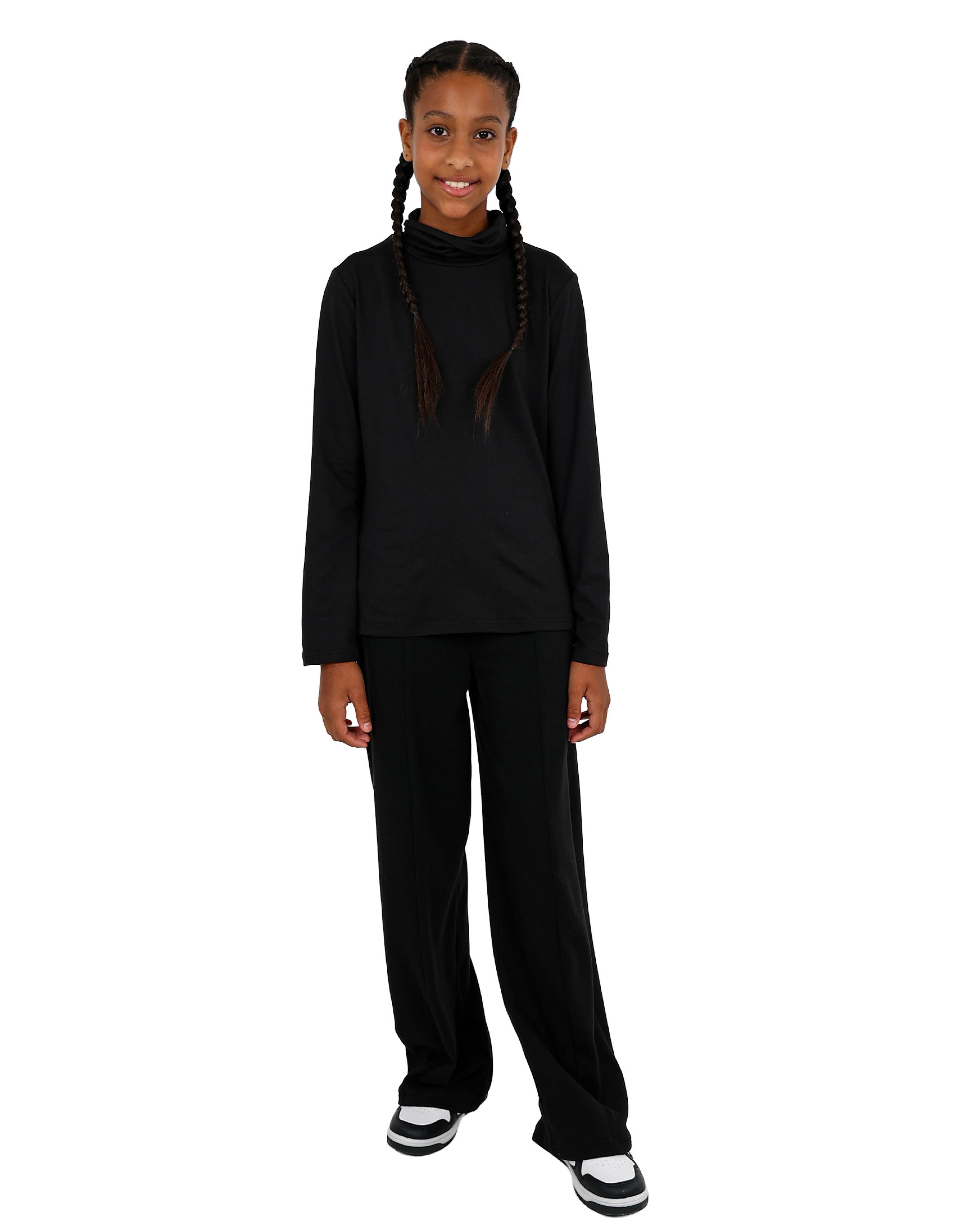 Black Long Sleeve Polo Neck