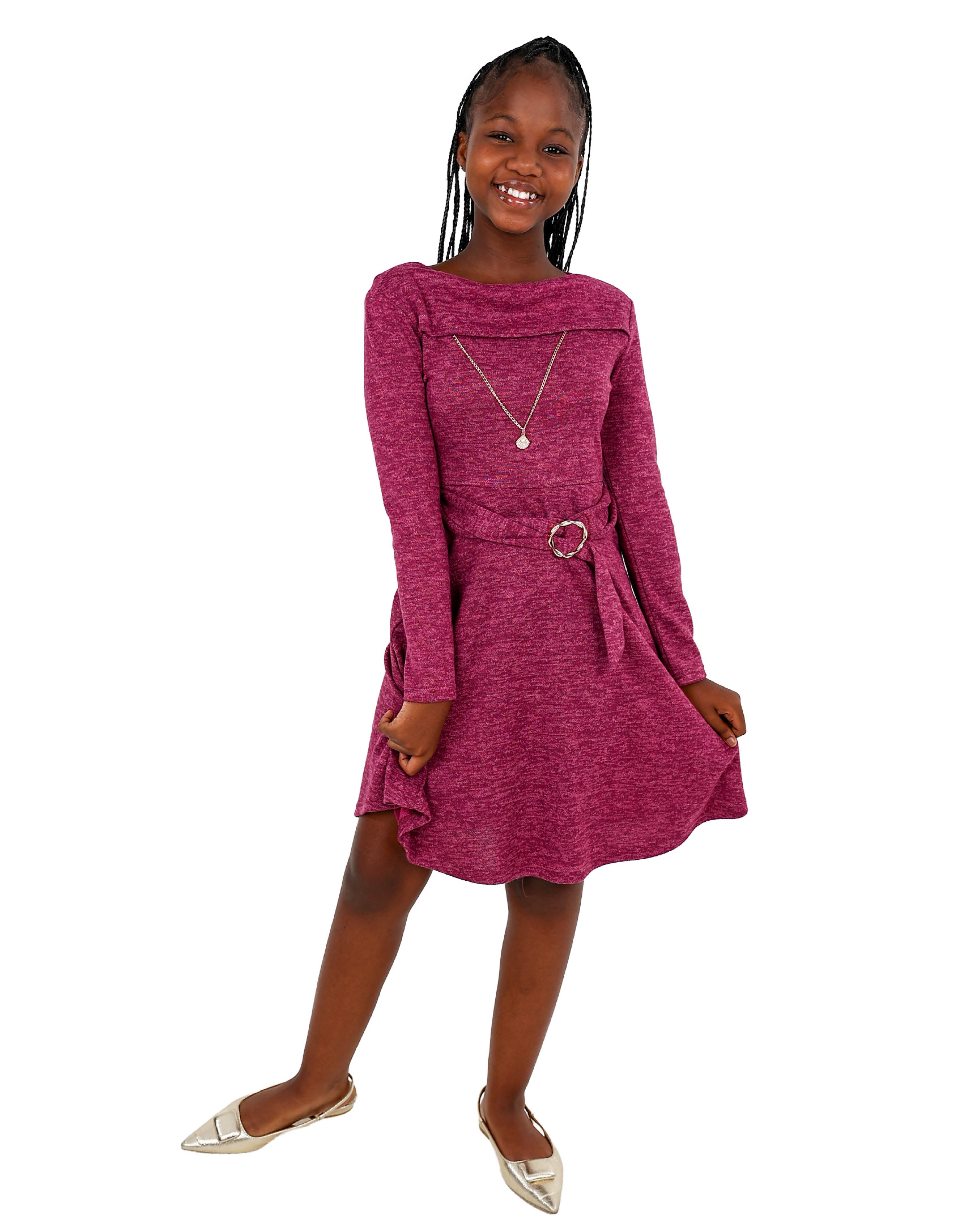 Long Sleeve Cowl Neck Dress