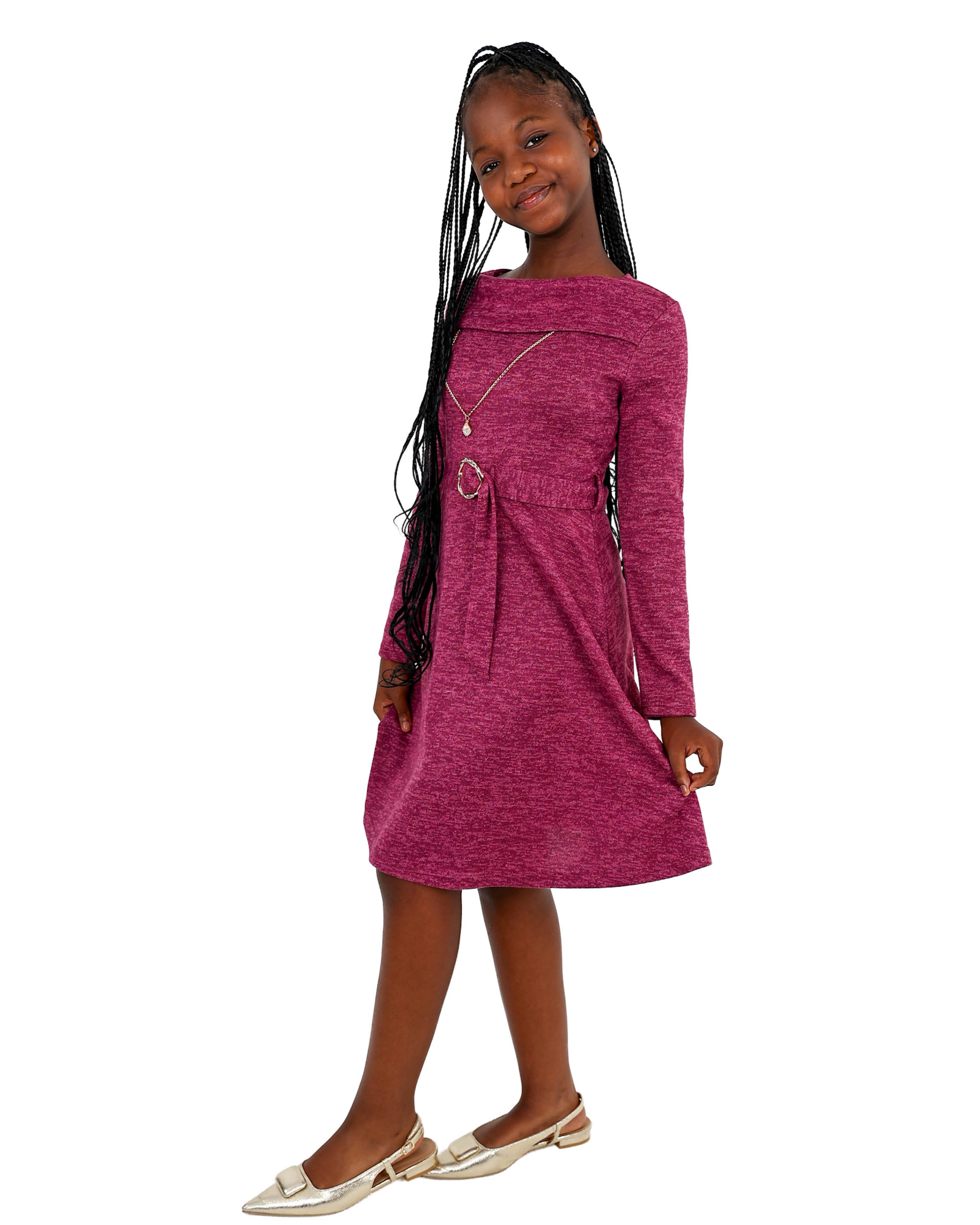 Long Sleeve Cowl Neck Dress