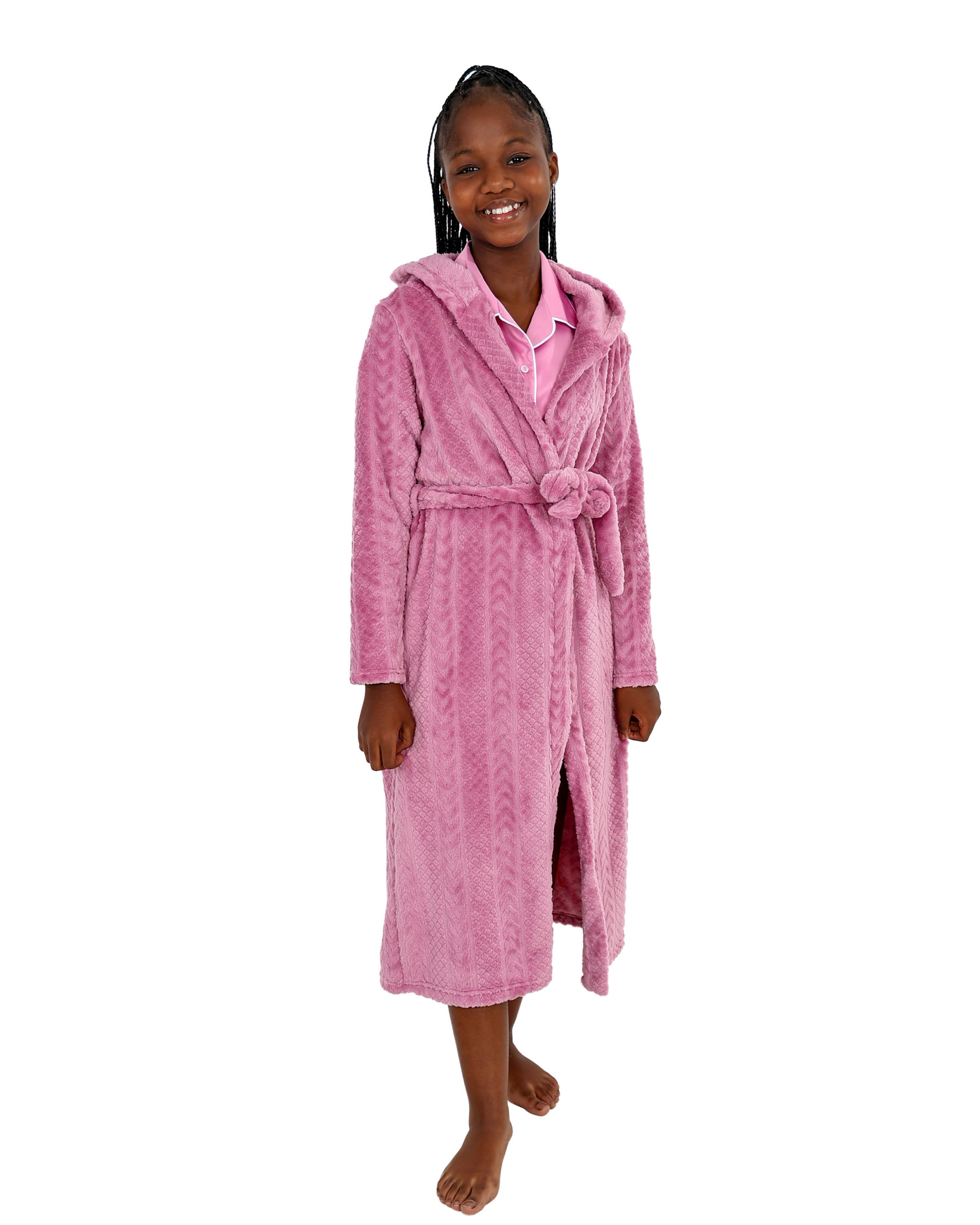 Embossed Hooded Gown