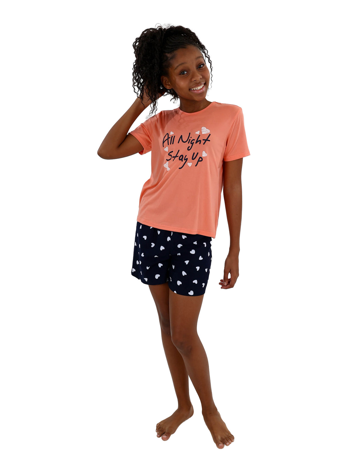 Short Sleeve Heart Print Pyjamas