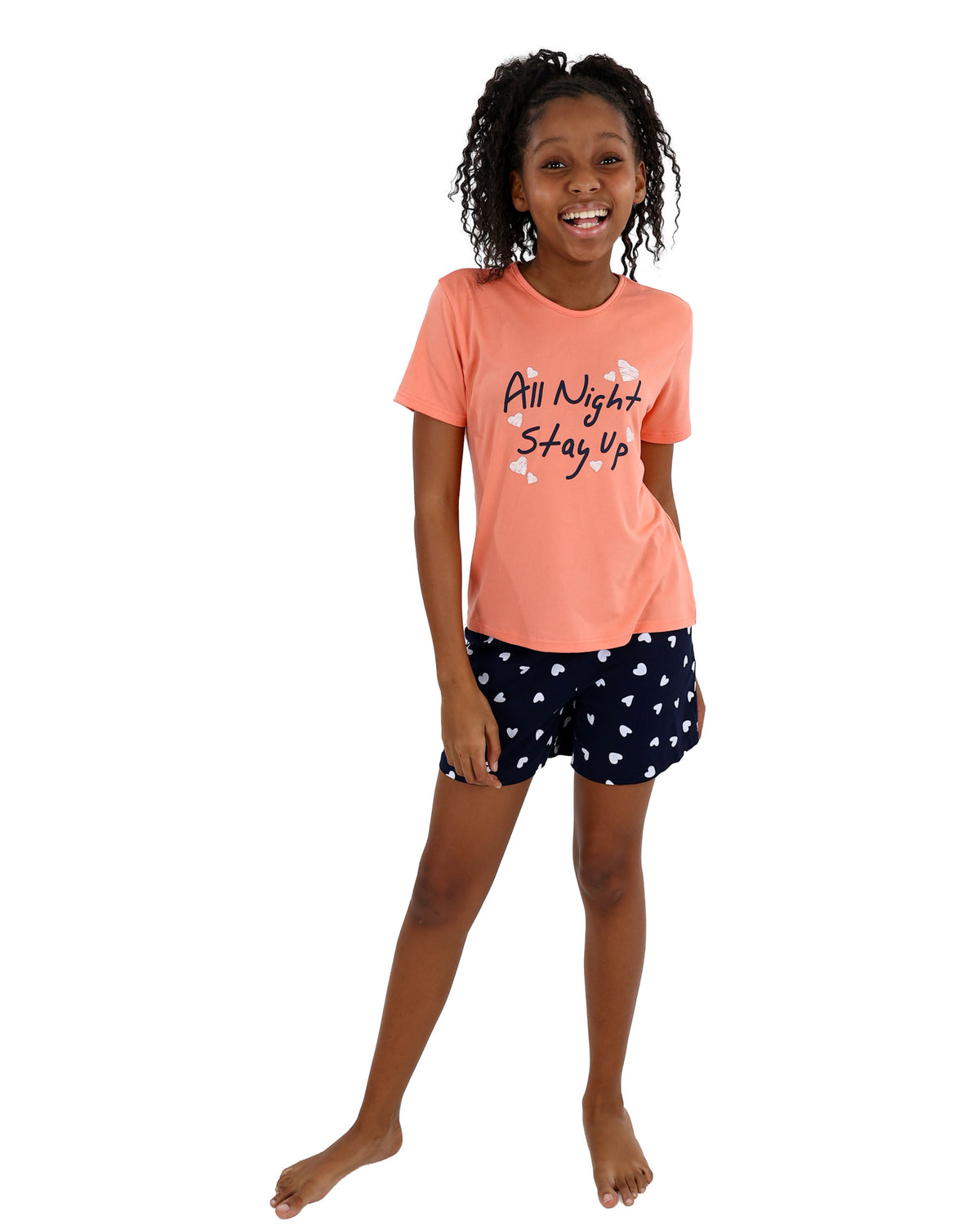 Short Sleeve Heart Print Pyjamas