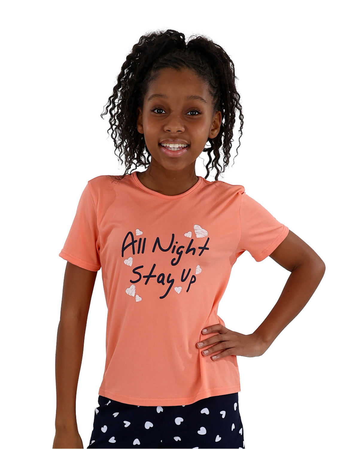 Short Sleeve Heart Print Pyjamas