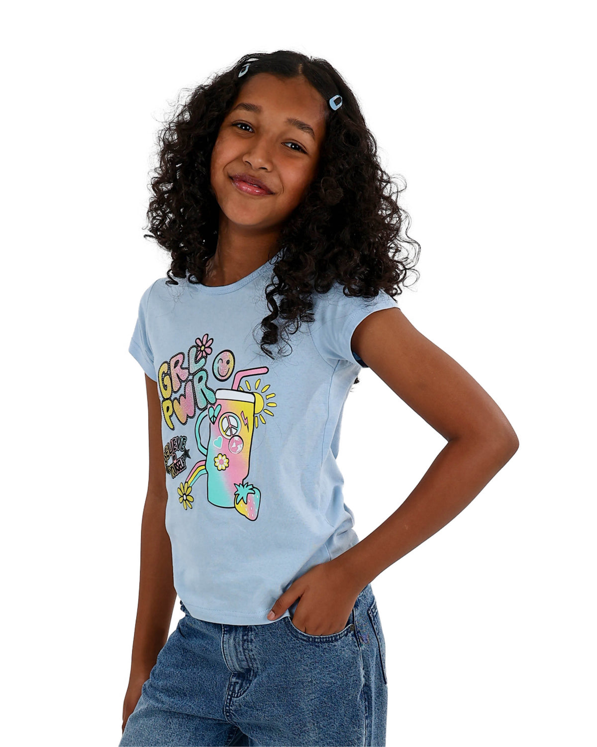 Short Sleeve Girl Power Graphic Print T-Shirt