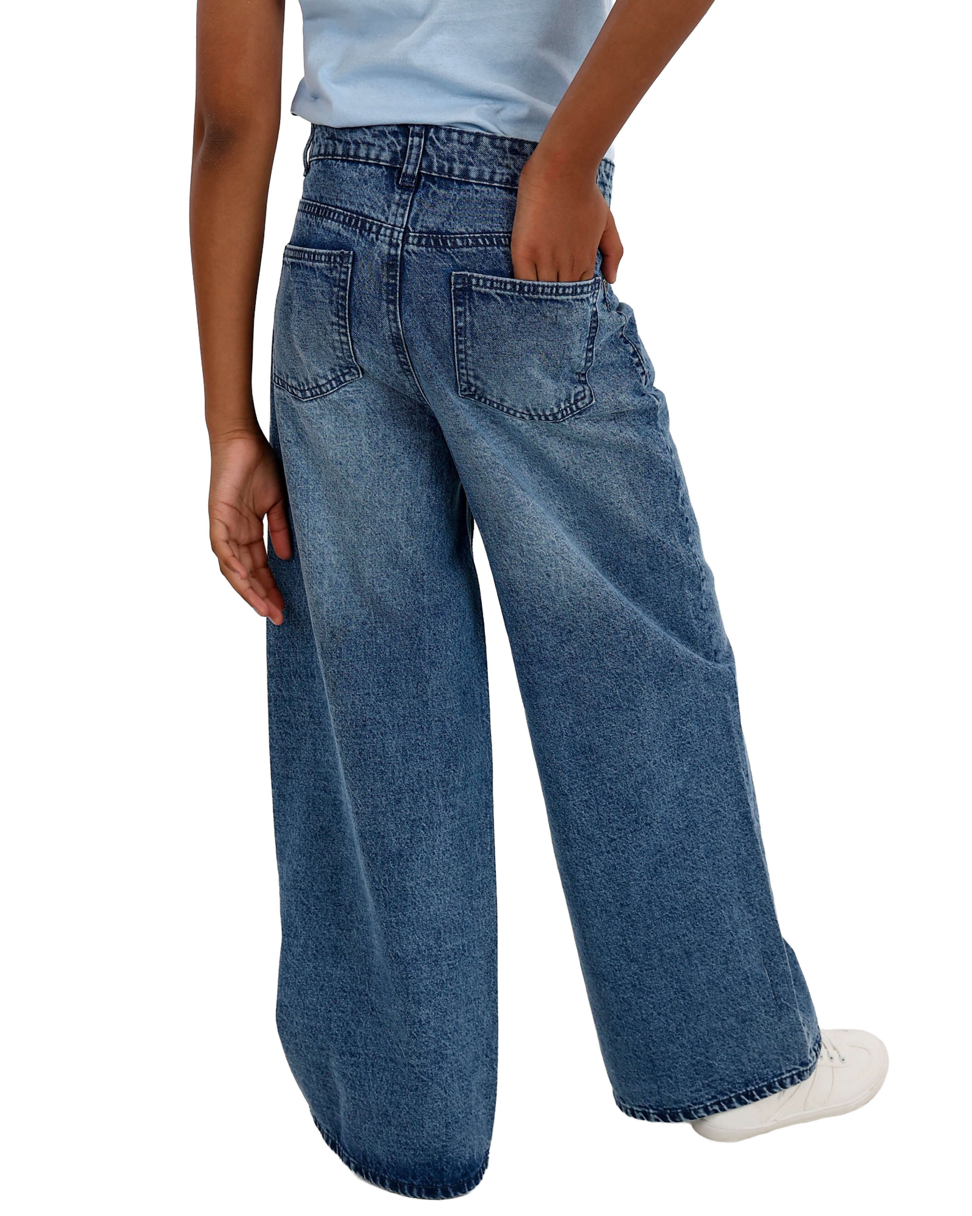 Medium Indigo Insert Flare Jeans