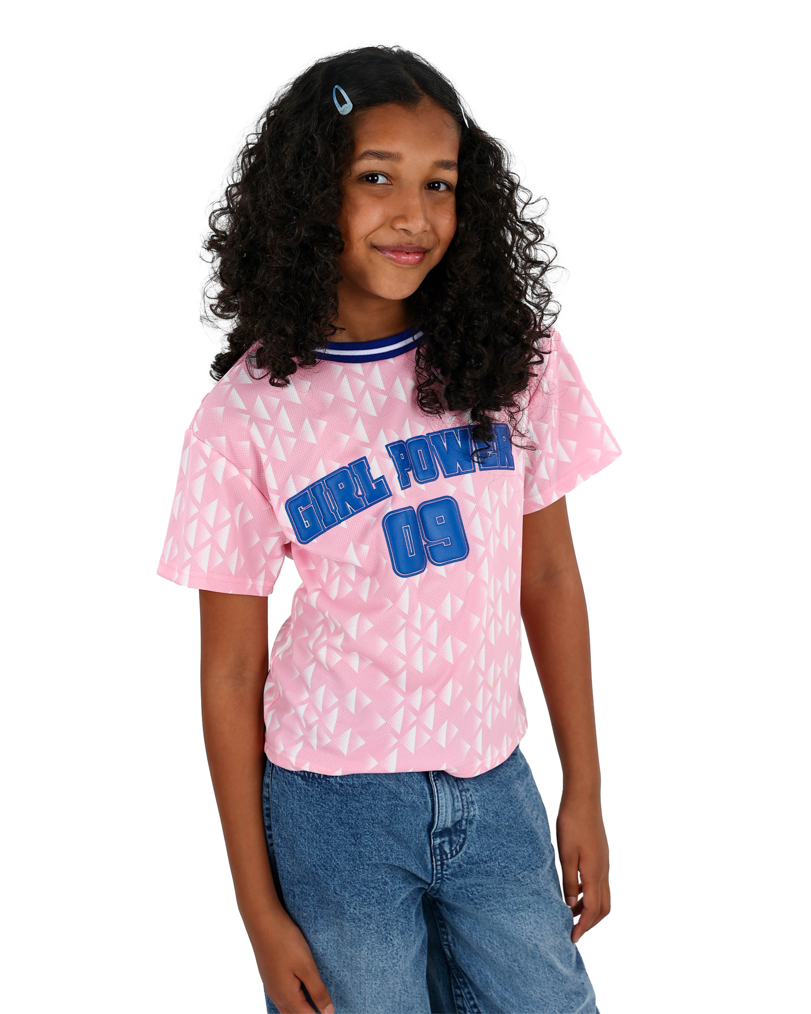 Short Sleeve Pink Birds Eye Girl Power T-Shirt