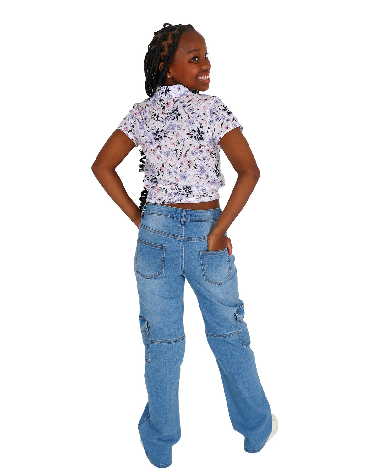 Light Indigo Cargo Jeans