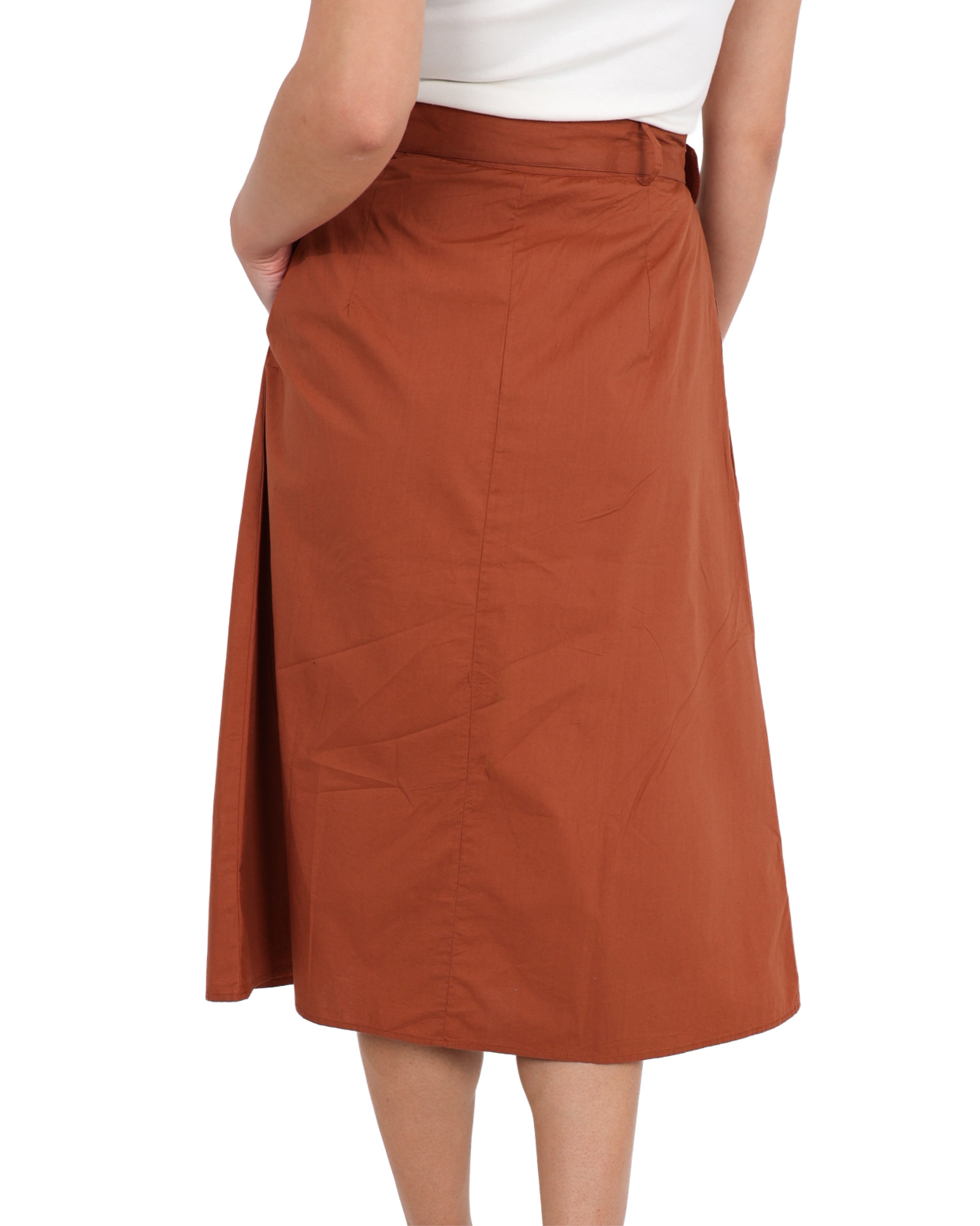 The Sable Midi Wrap Cotton Skirt