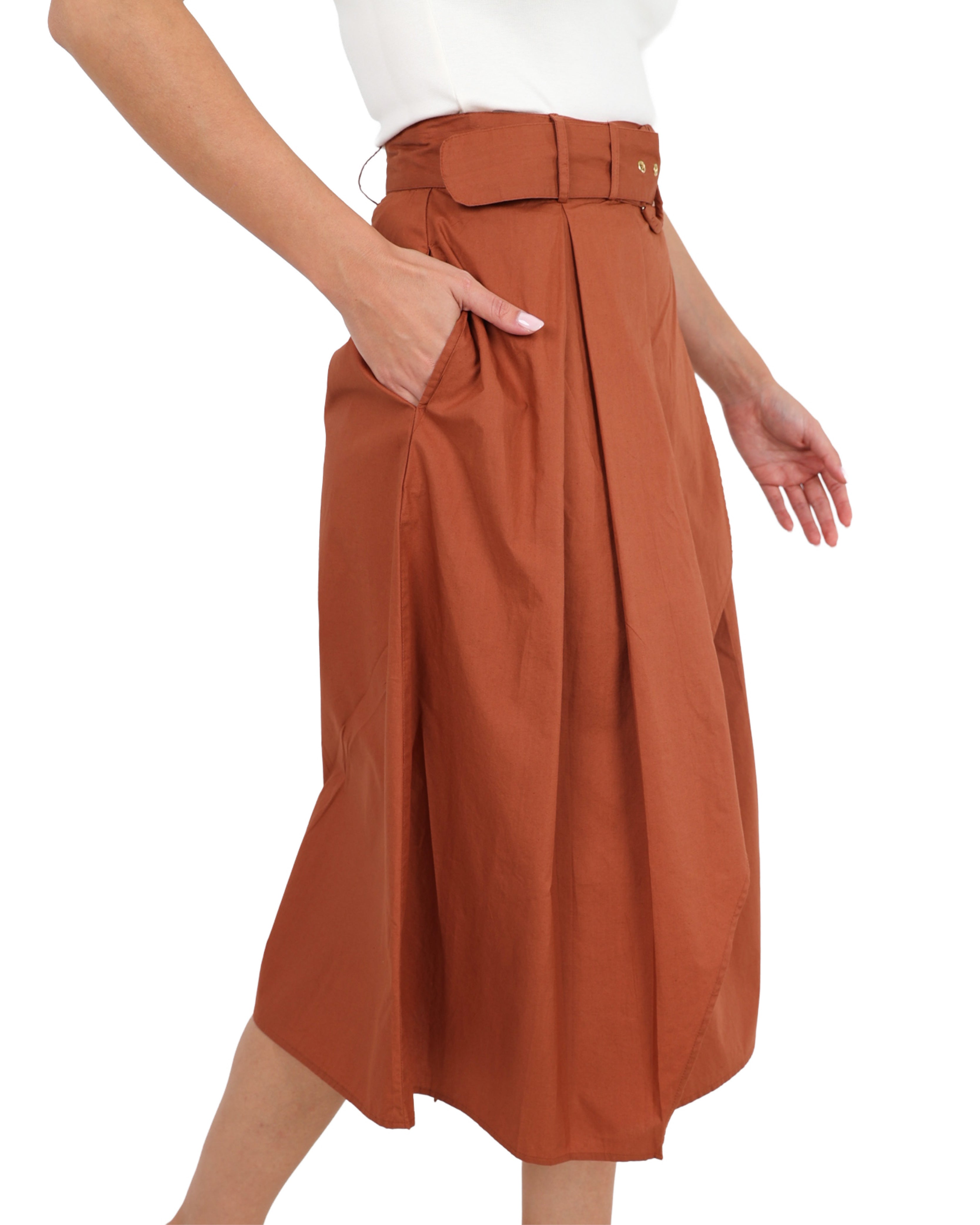 The Sable Midi Wrap Cotton Skirt