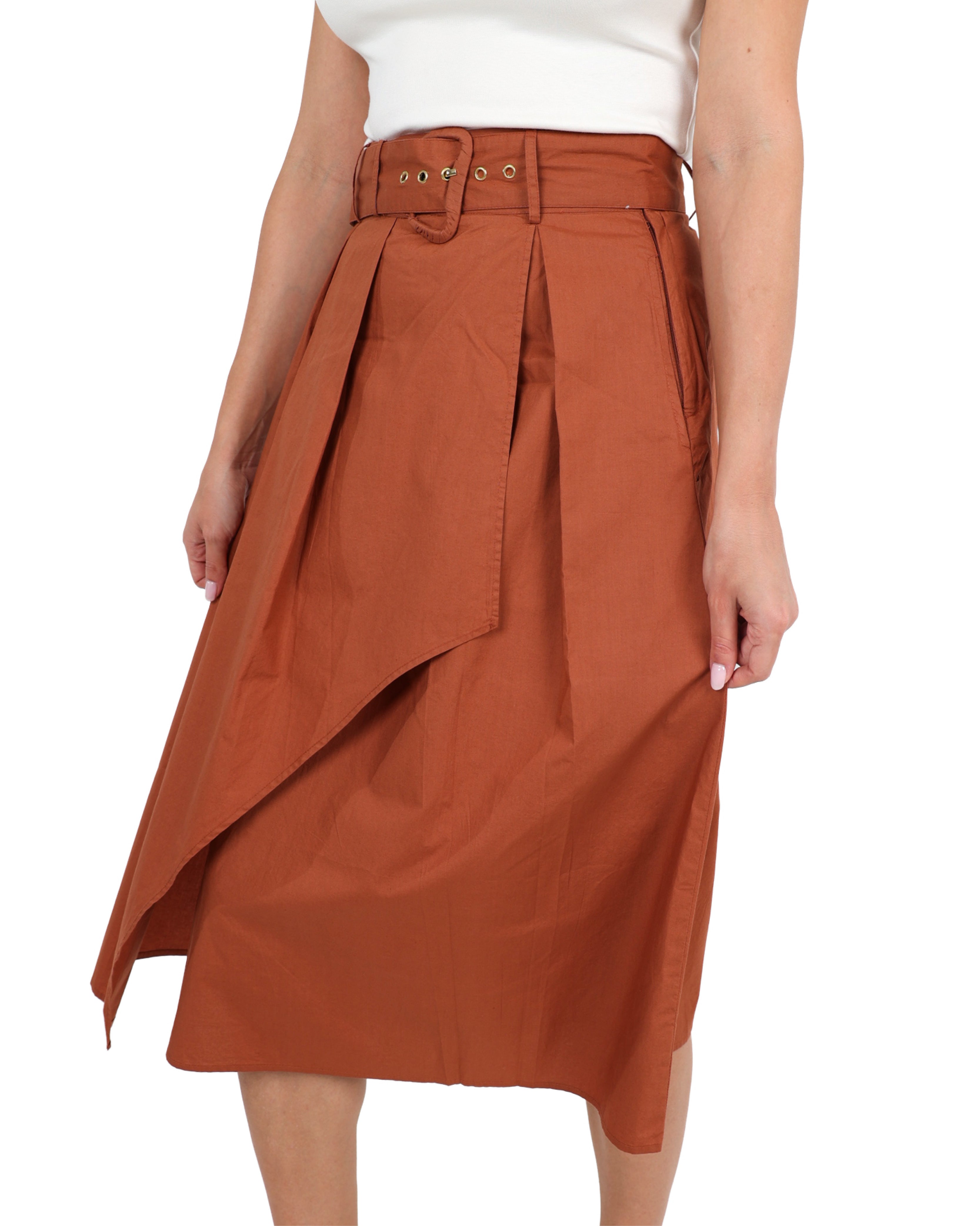 The Sable Midi Wrap Cotton Skirt