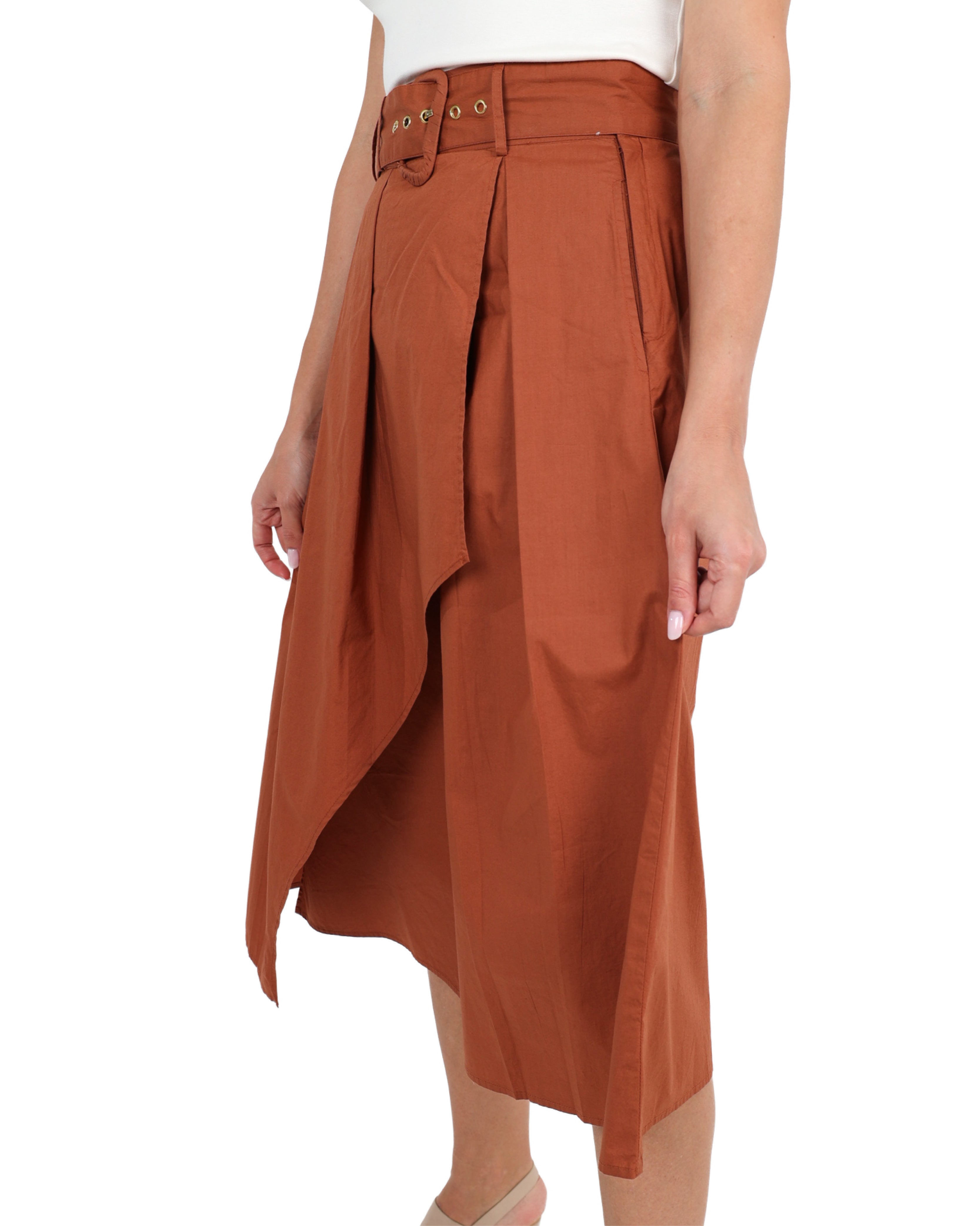 The Sable Midi Wrap Cotton Skirt