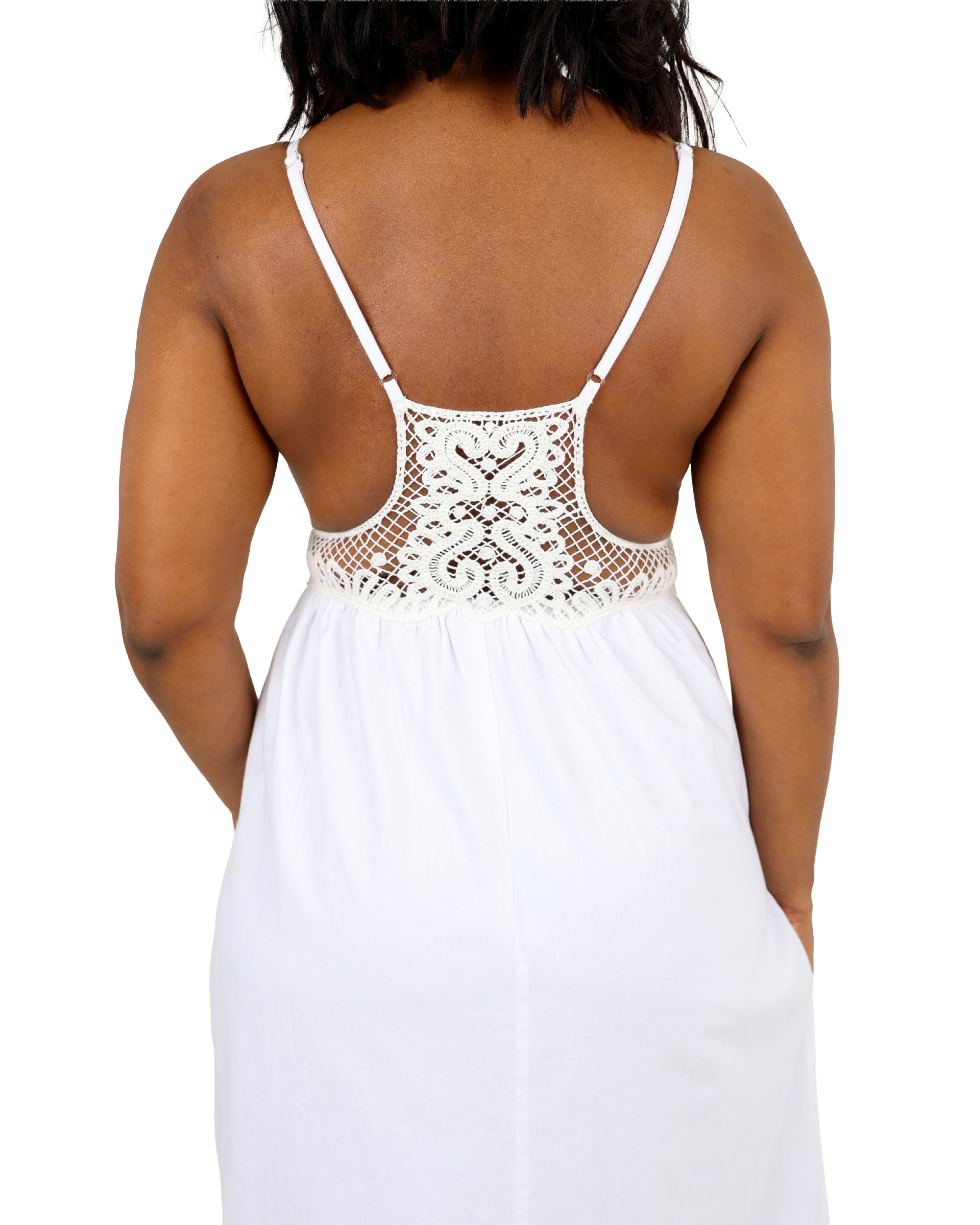 Serena Cotton Crochet Midi Dress