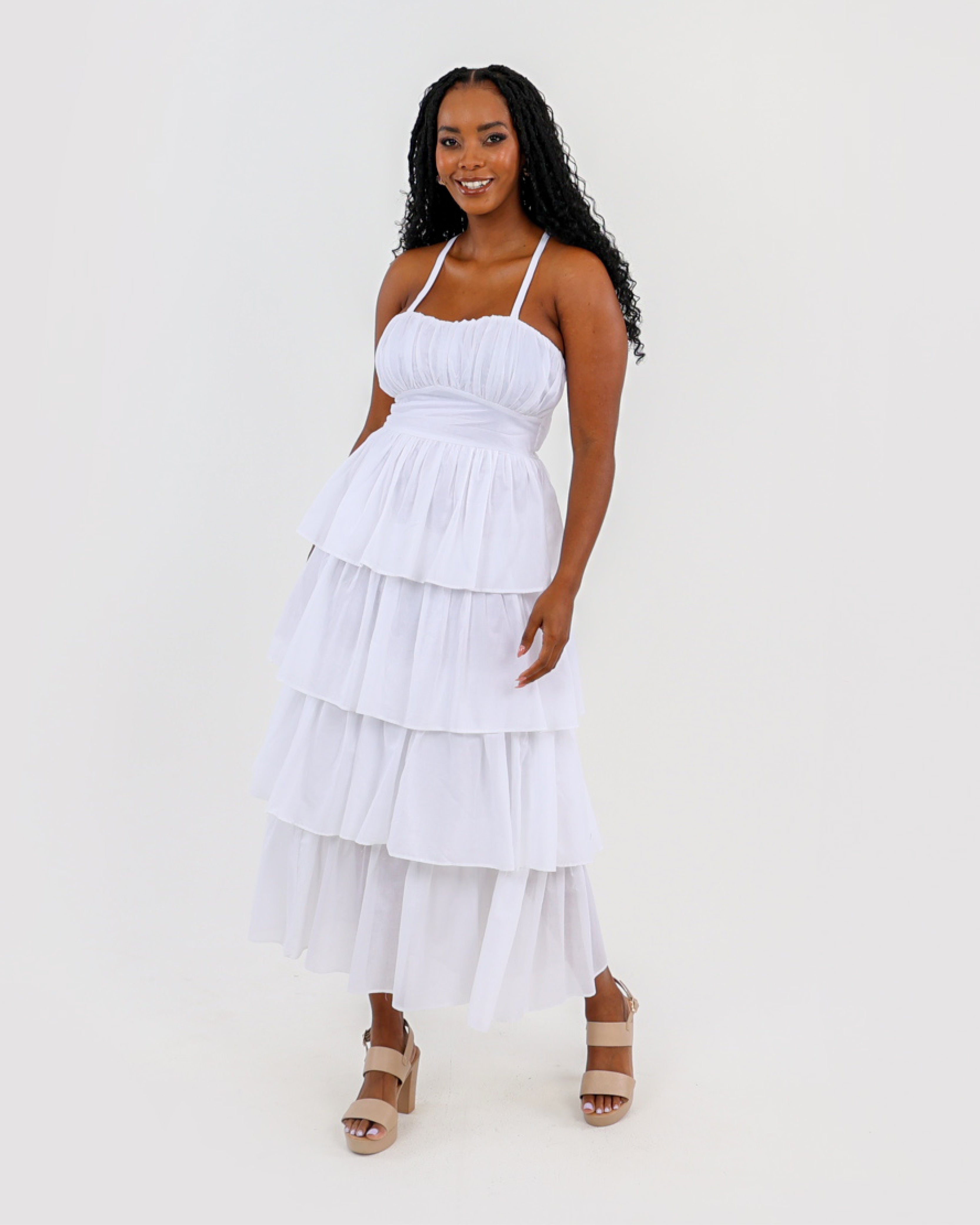 Ruffle Layer Cotton Dress