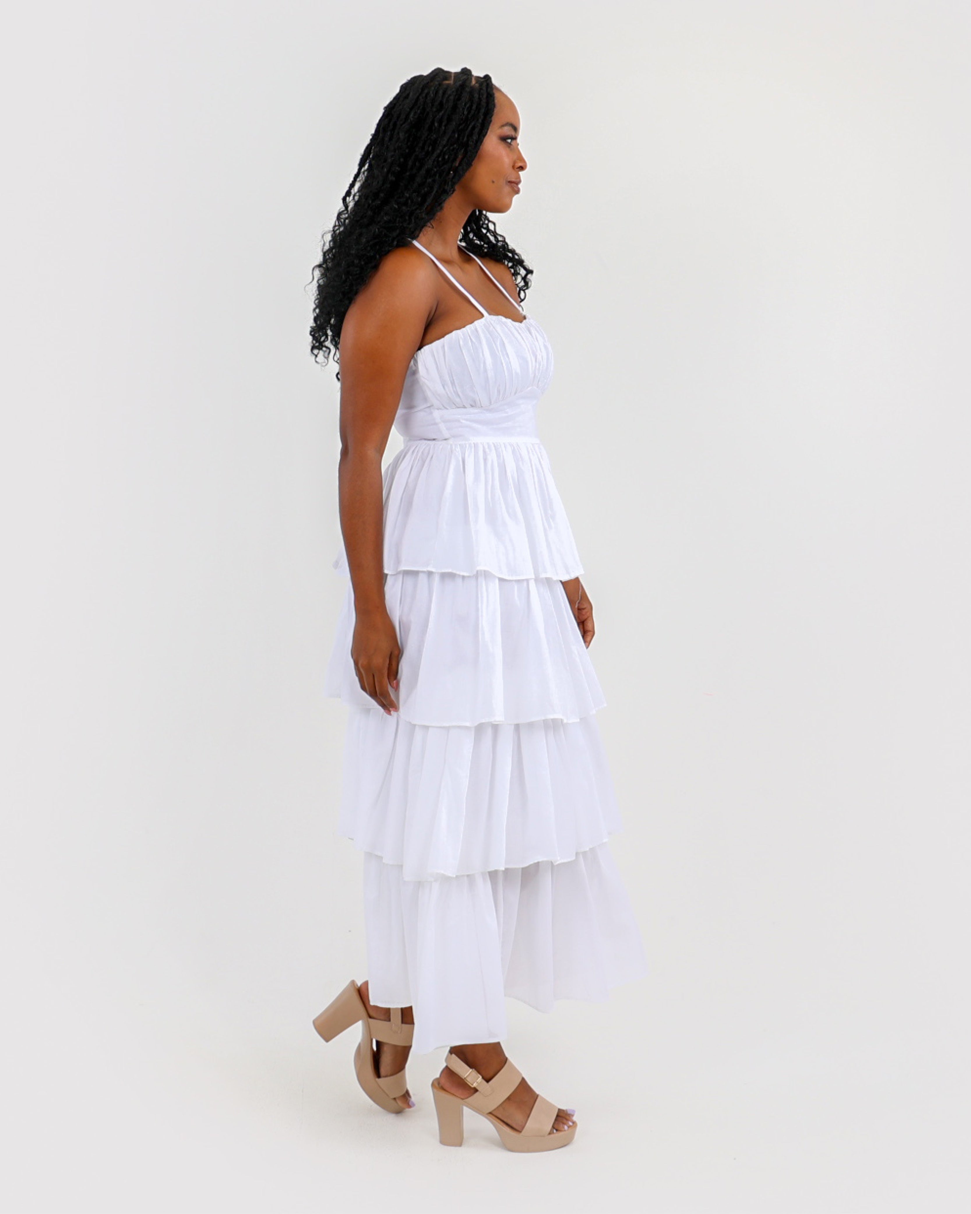 Ruffle Layer Cotton Dress