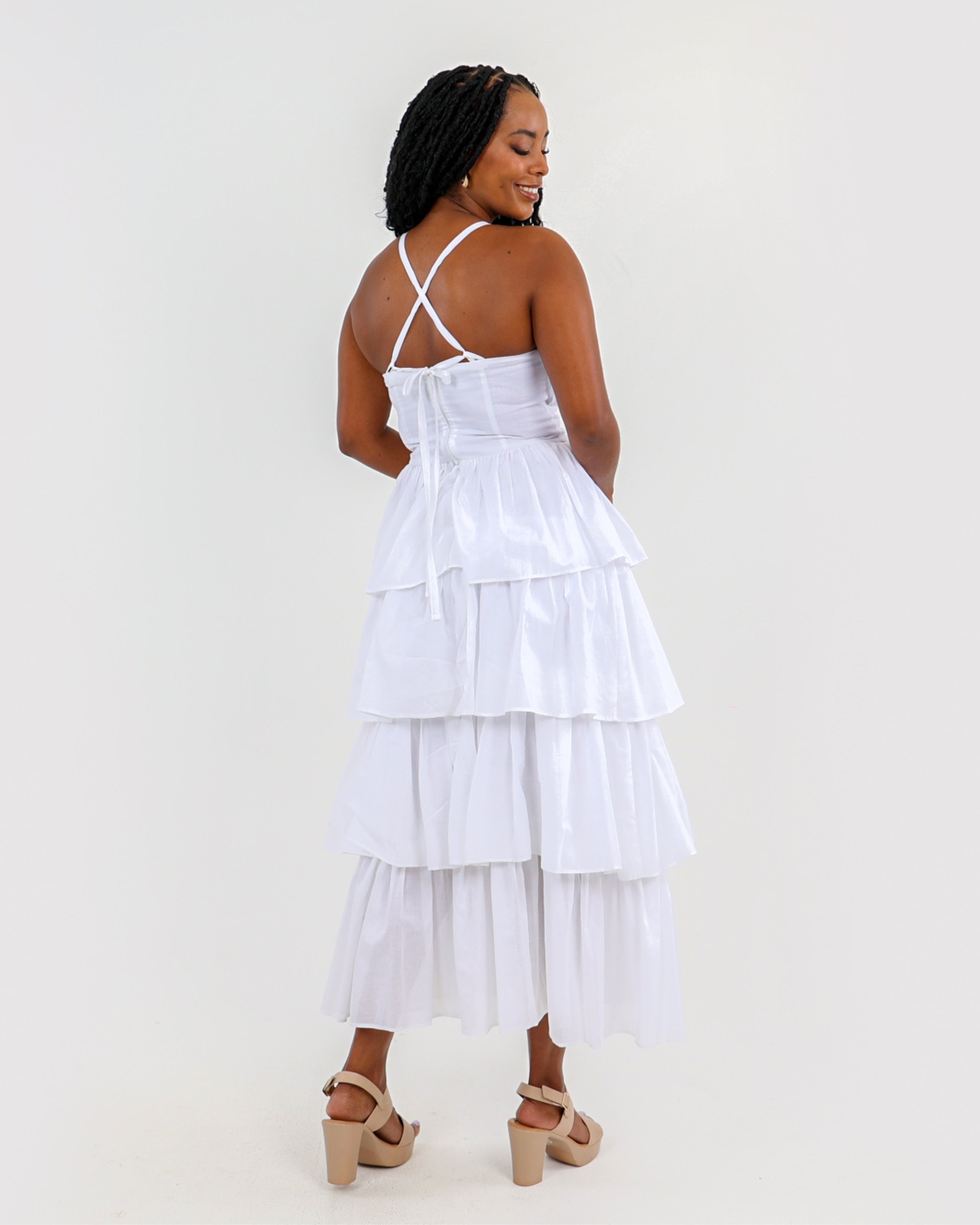 Ruffle Layer Cotton Dress