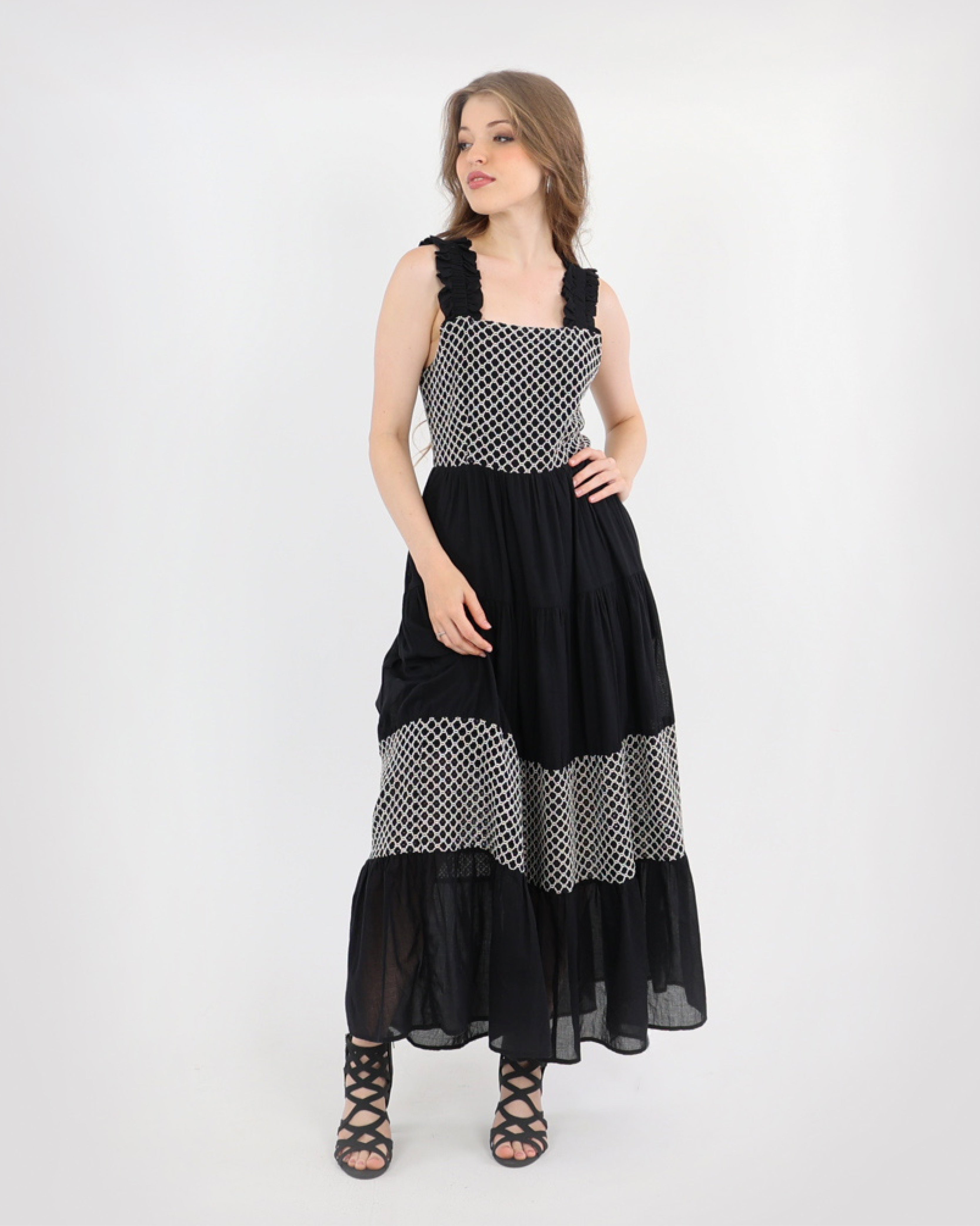The Heirloom Cotton Crochet Lace Inset Maxi Dress