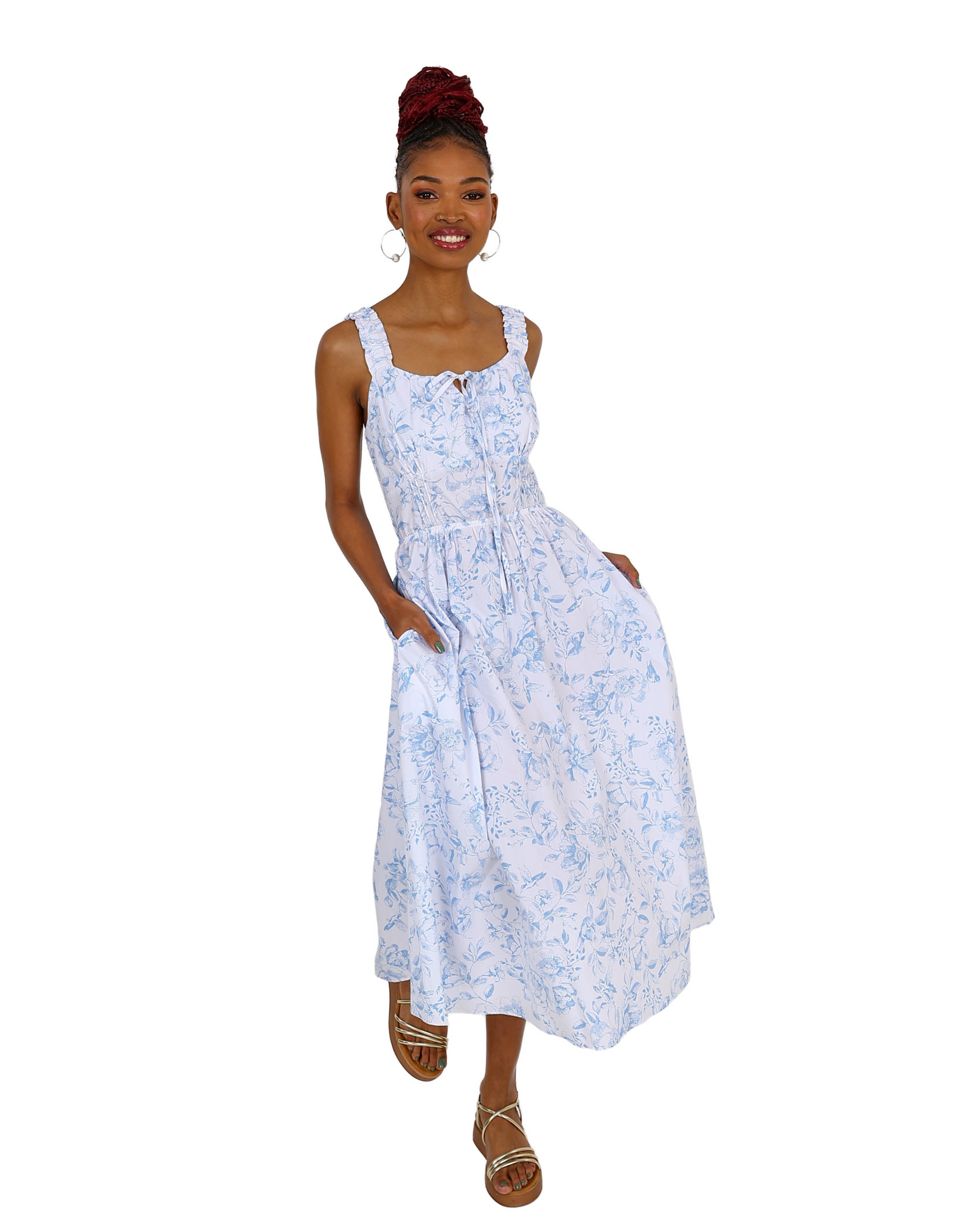 Strappy Belle Femme Cotton Maxi Dress