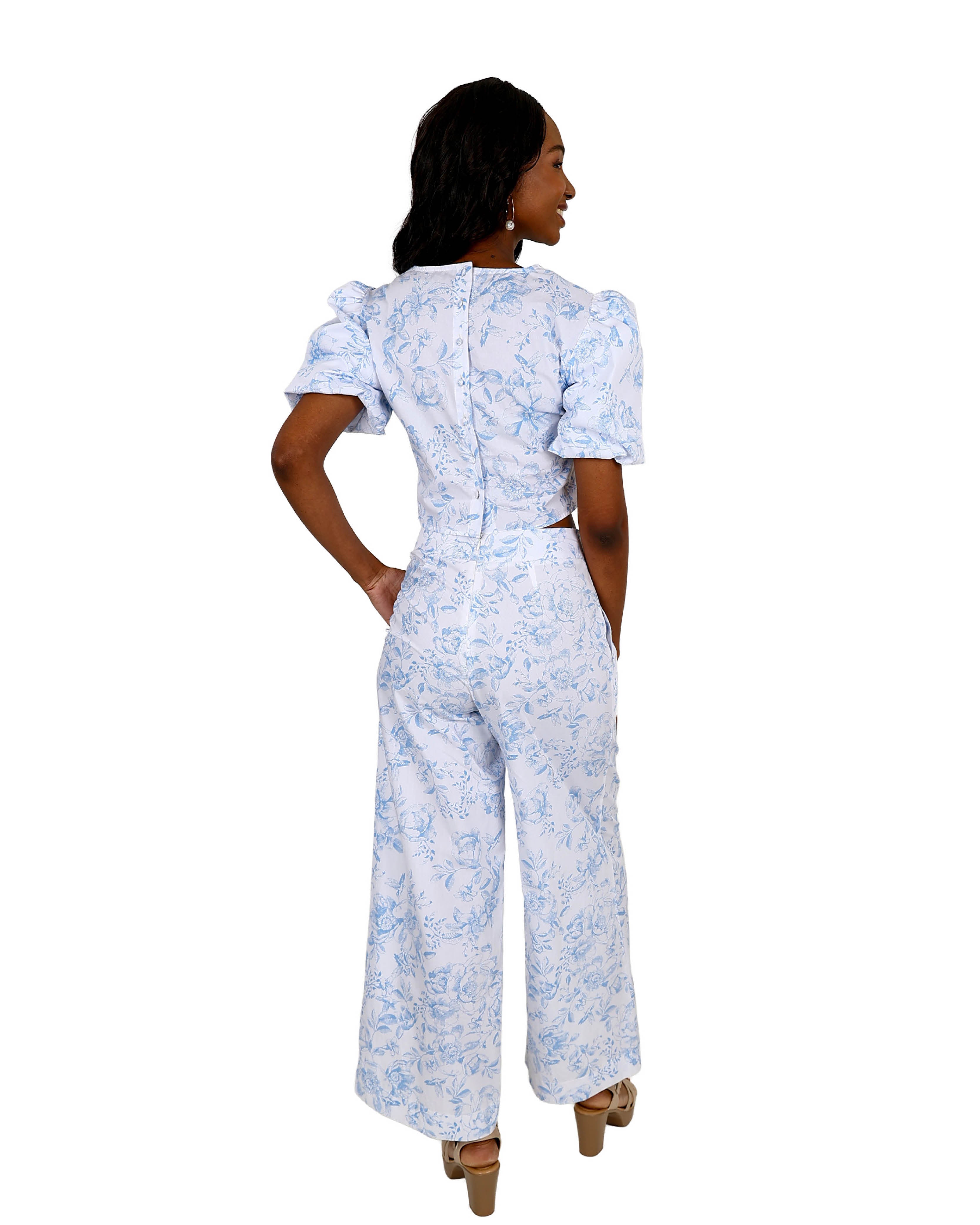 Belle Femme Cotton Toile Wide Leg Pants