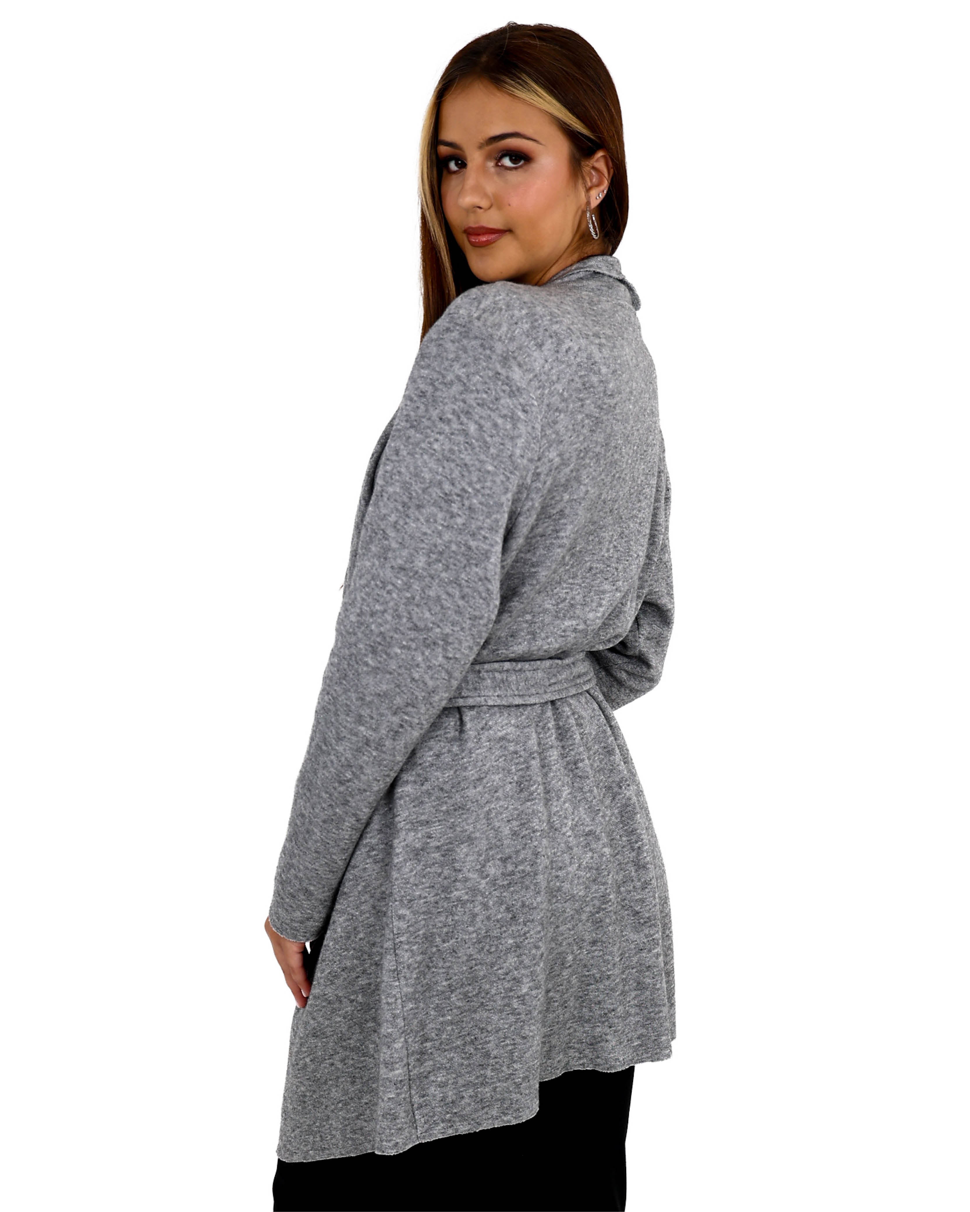Long Sleeve Grey Waterfall Cardigan