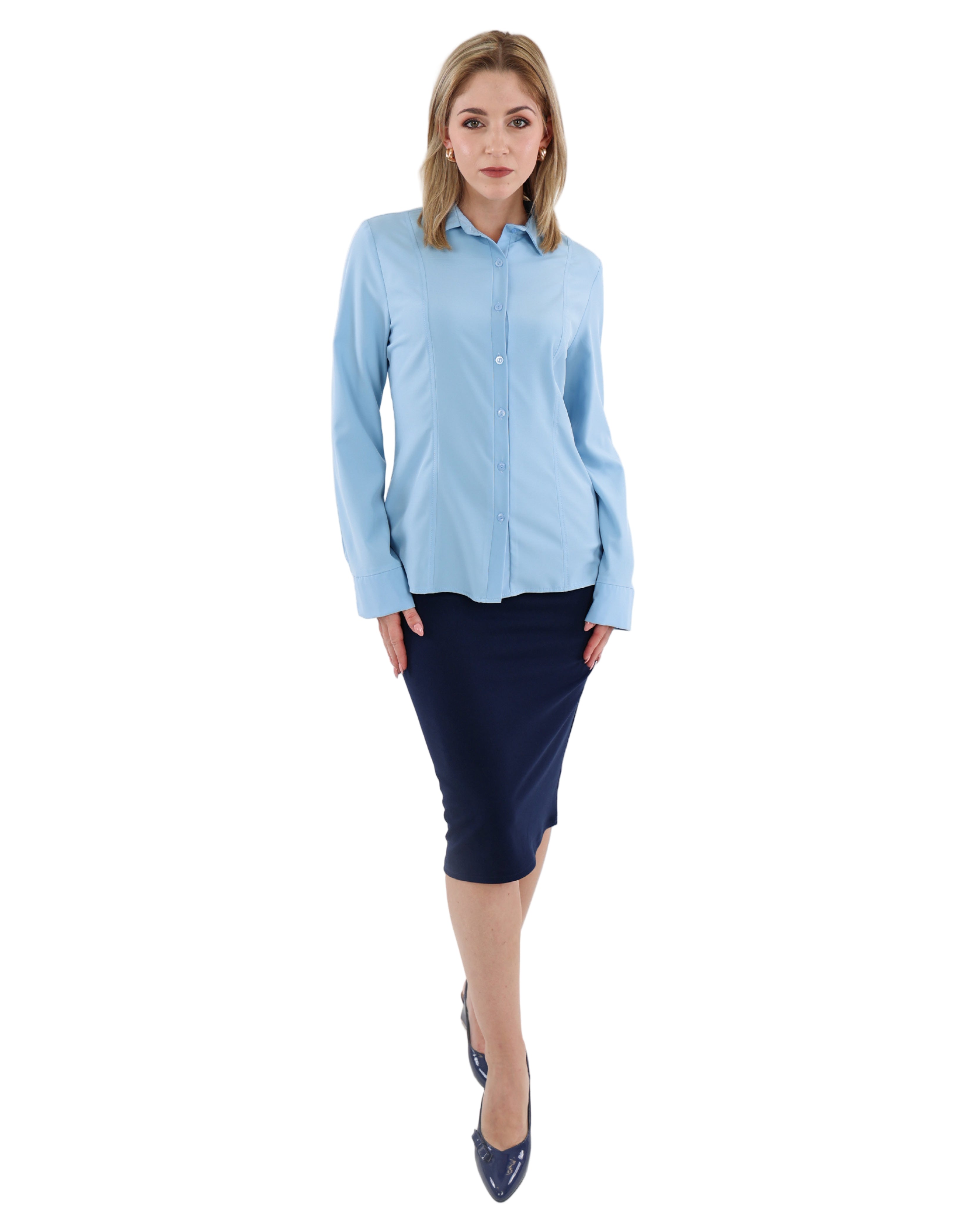 Blue Long Sleeve Soft-Touch Shirt