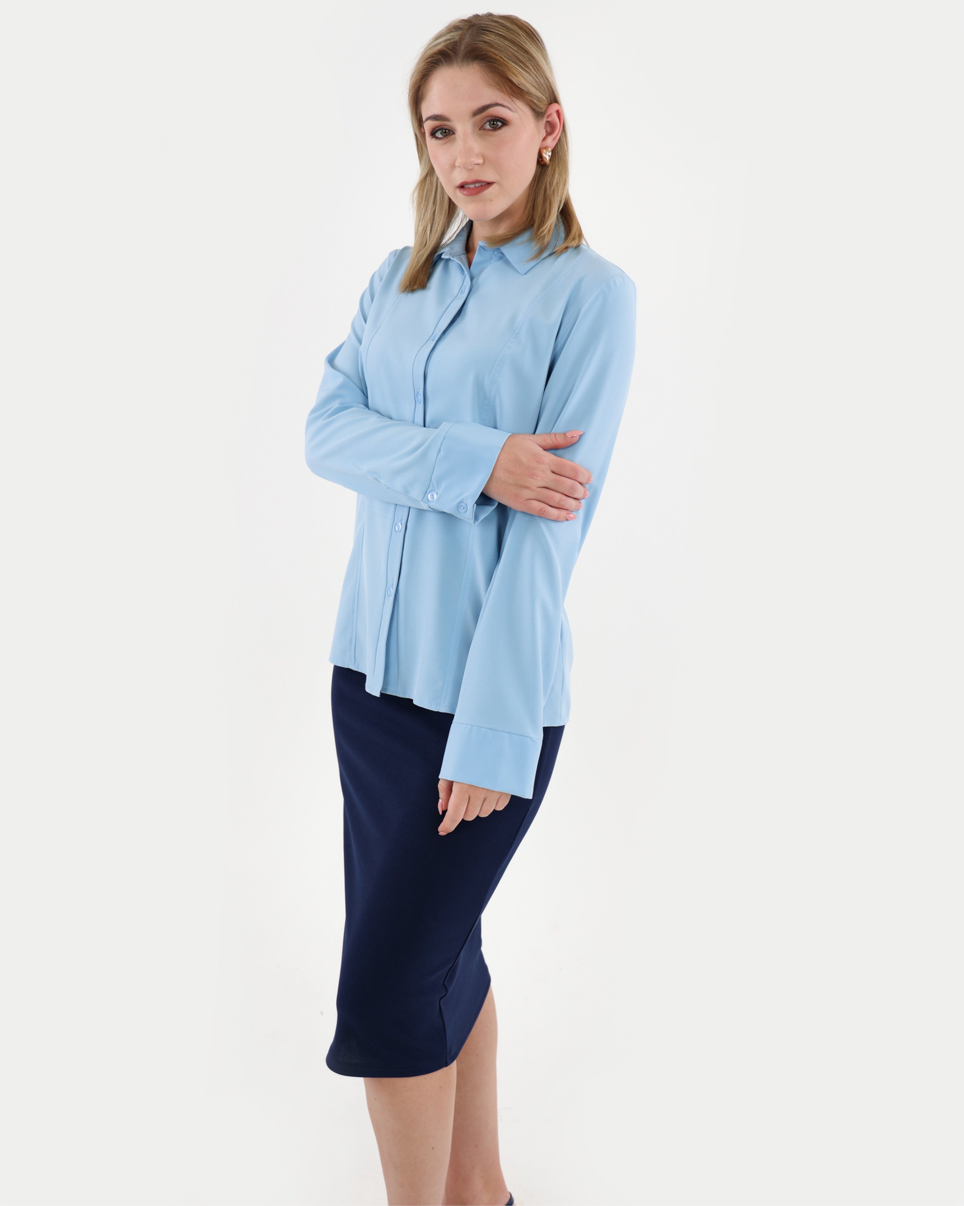 Blue Long Sleeve Soft-Touch Shirt