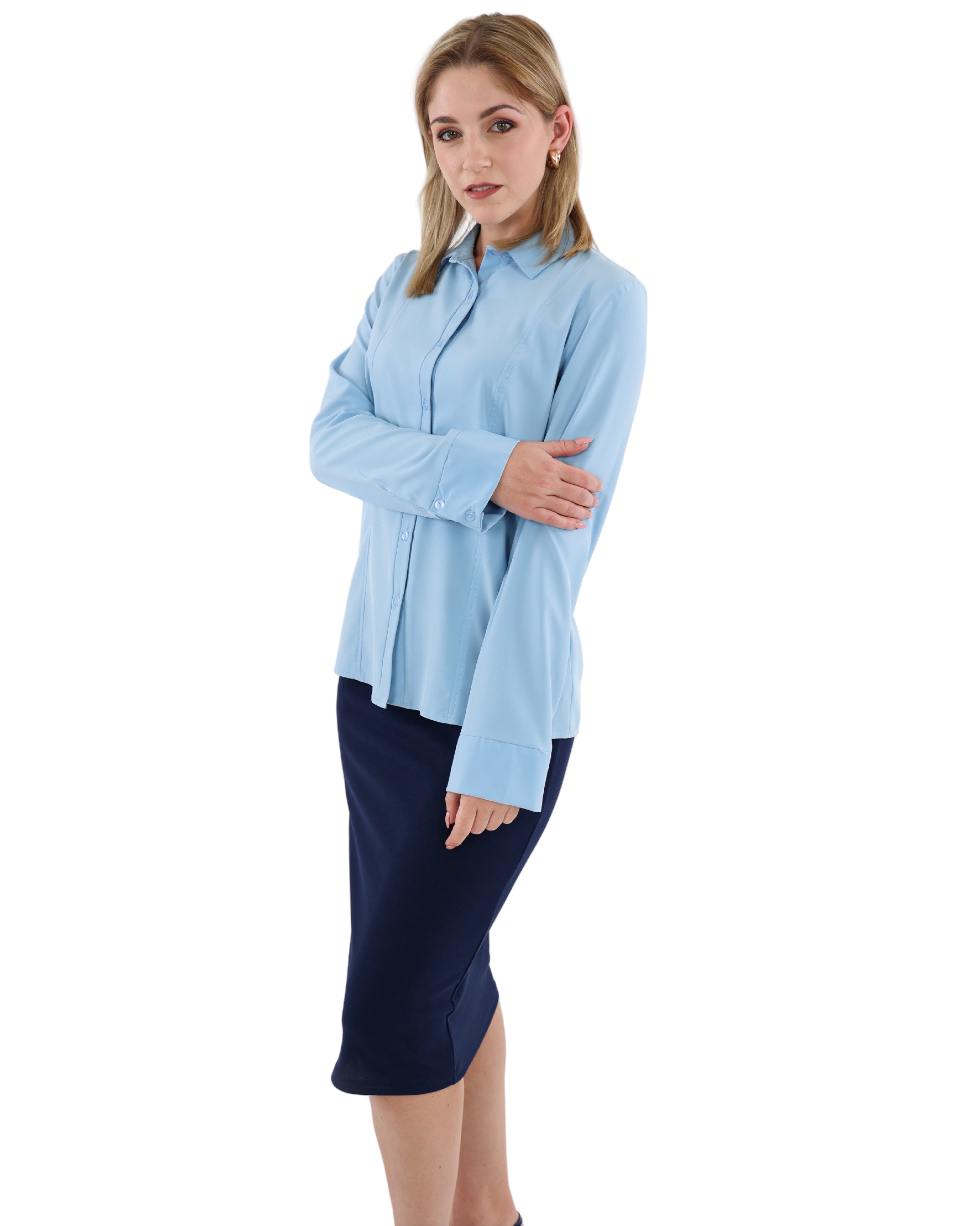 Blue Long Sleeve Soft-Touch Shirt