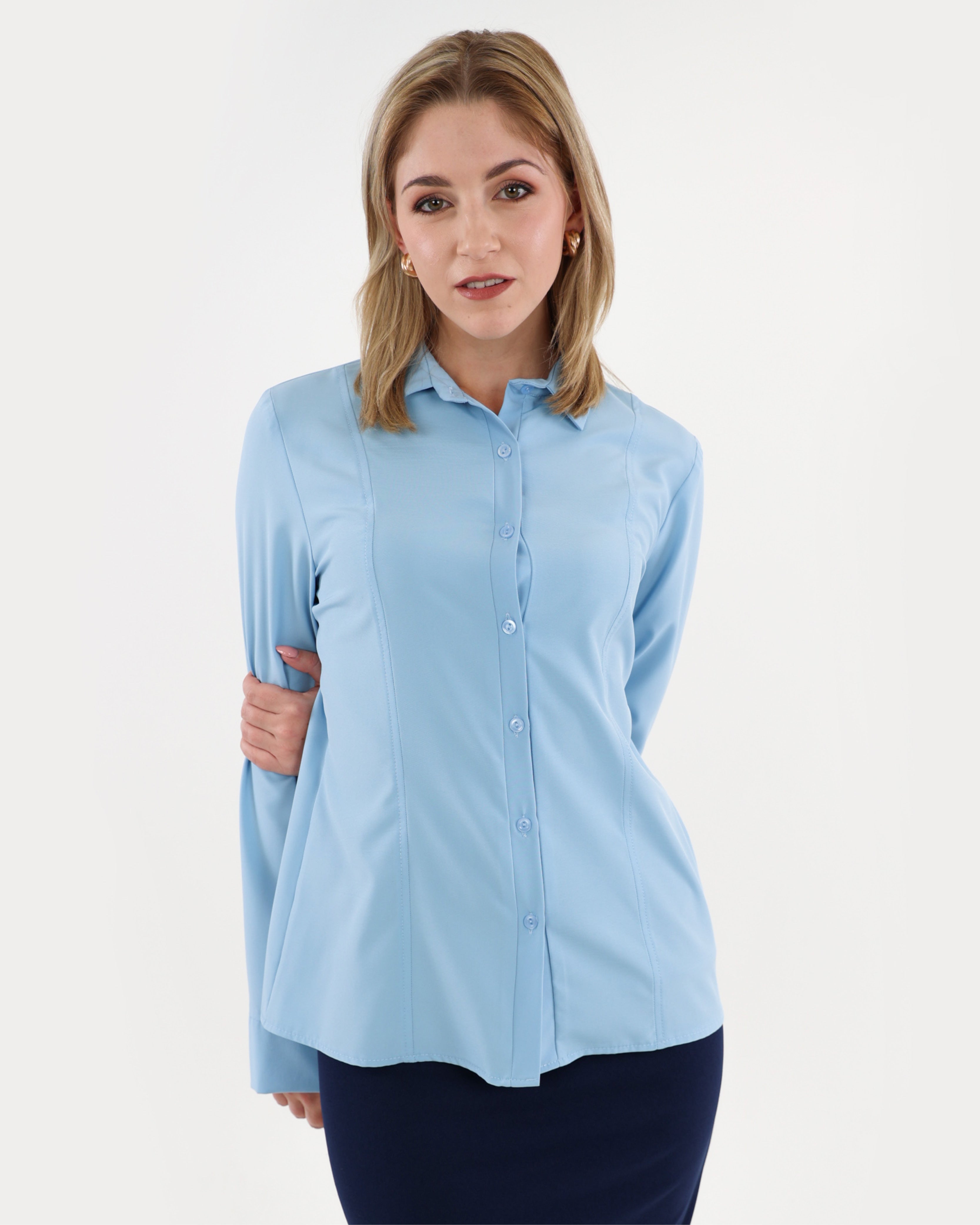 Blue Long Sleeve Soft-Touch Shirt