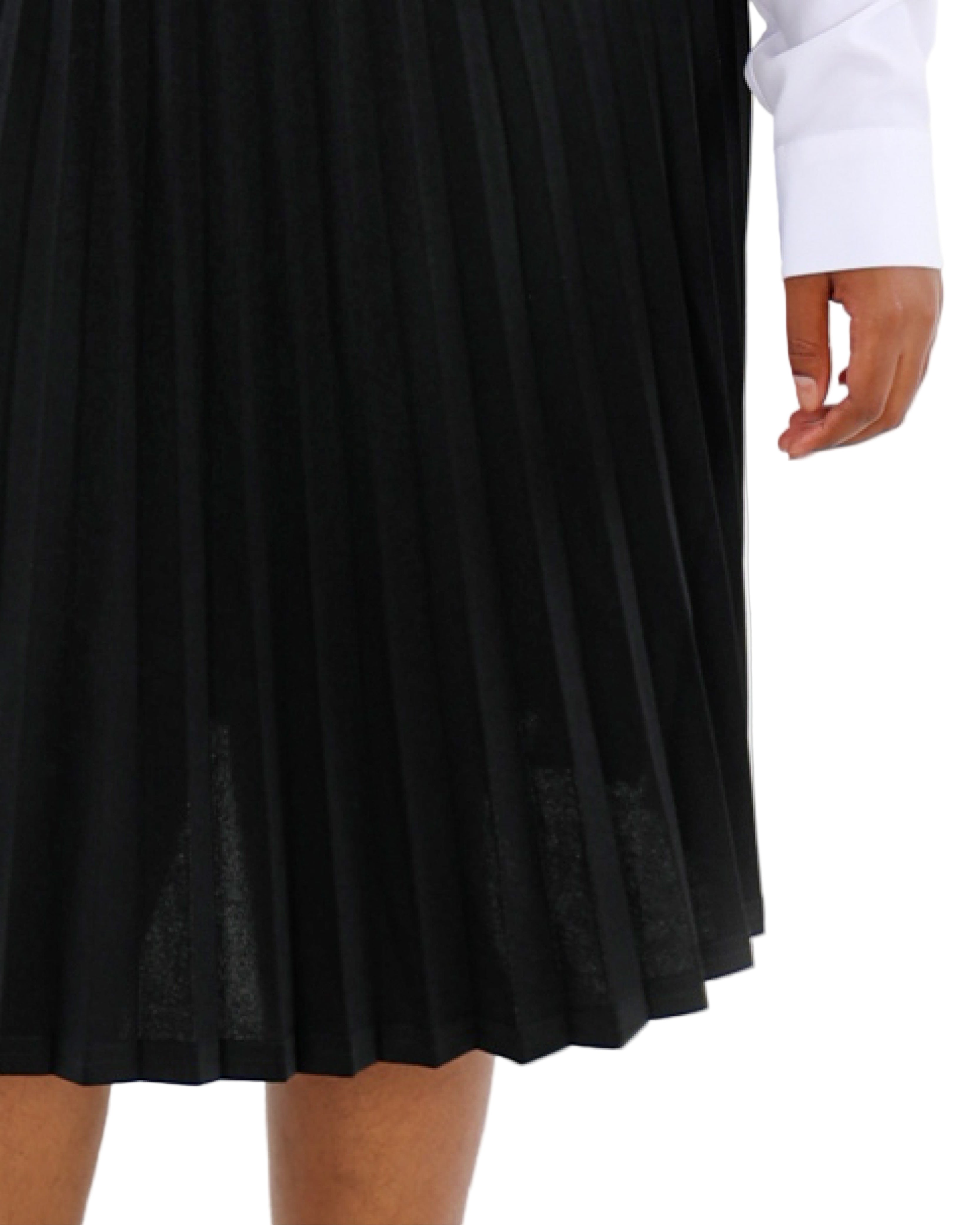 Black Stretch Pleated Skirt