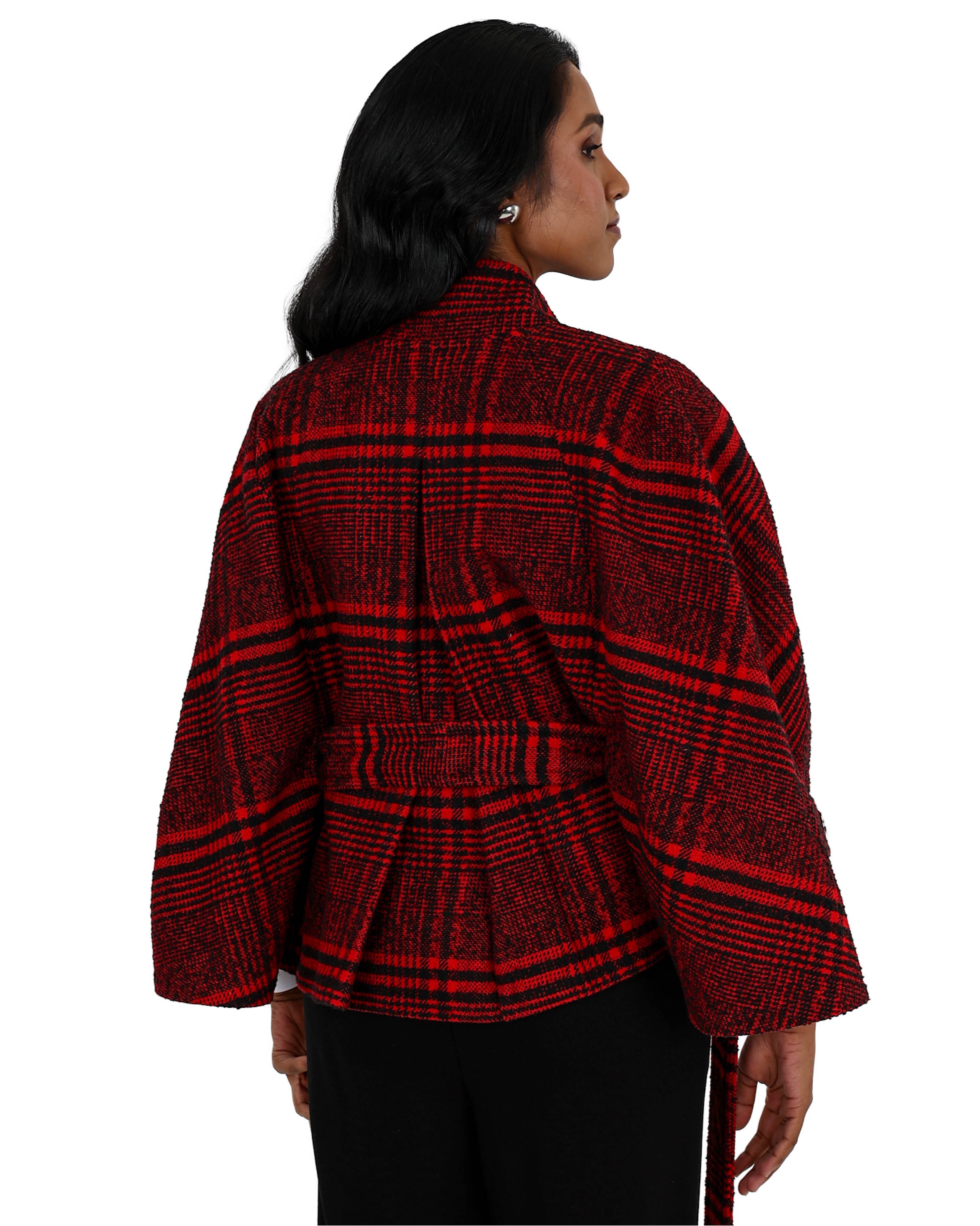 Double Breasted Belted Poncho Coat