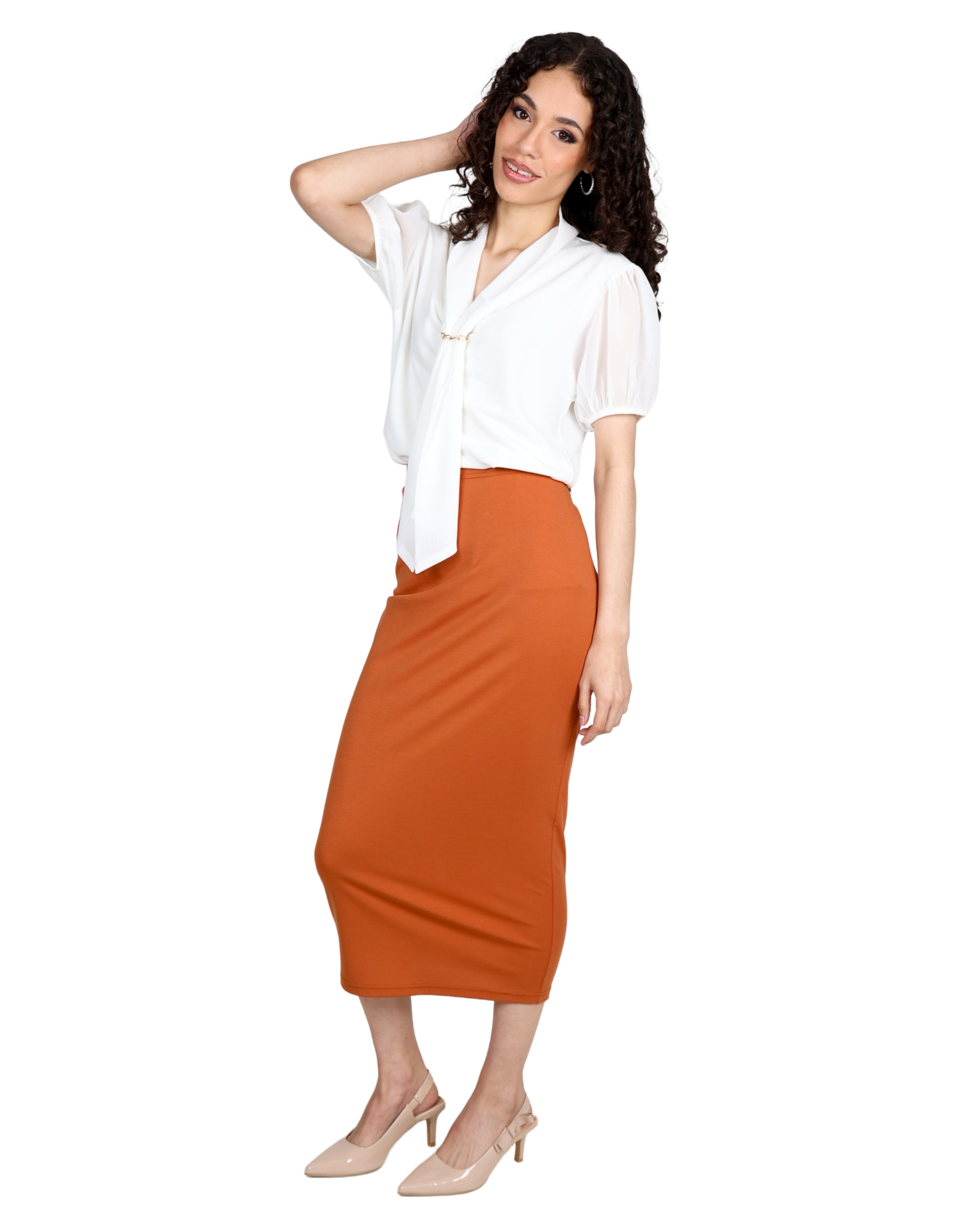 Rust Pencil Skirt