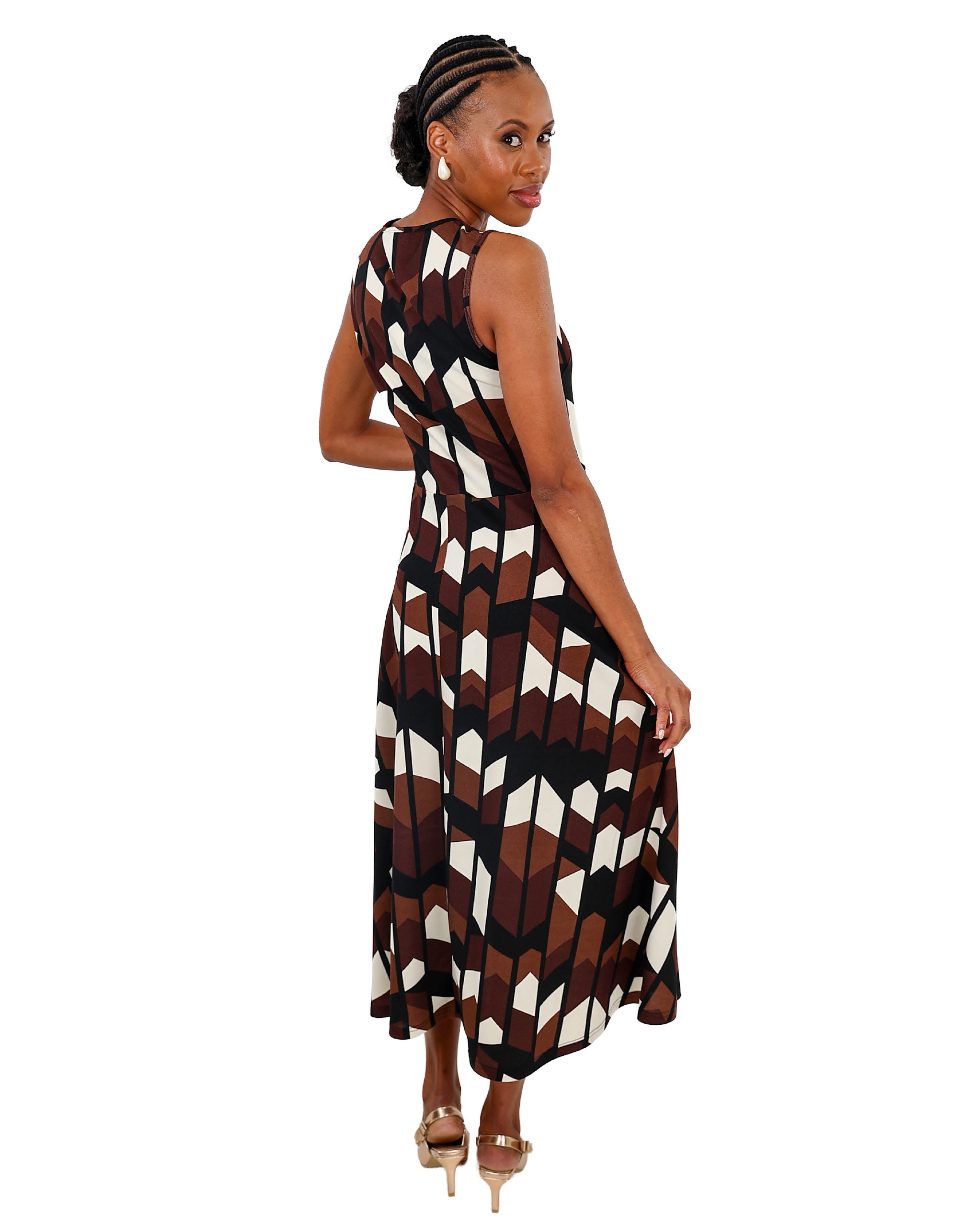 Blazer Combo Printed Midi Dress