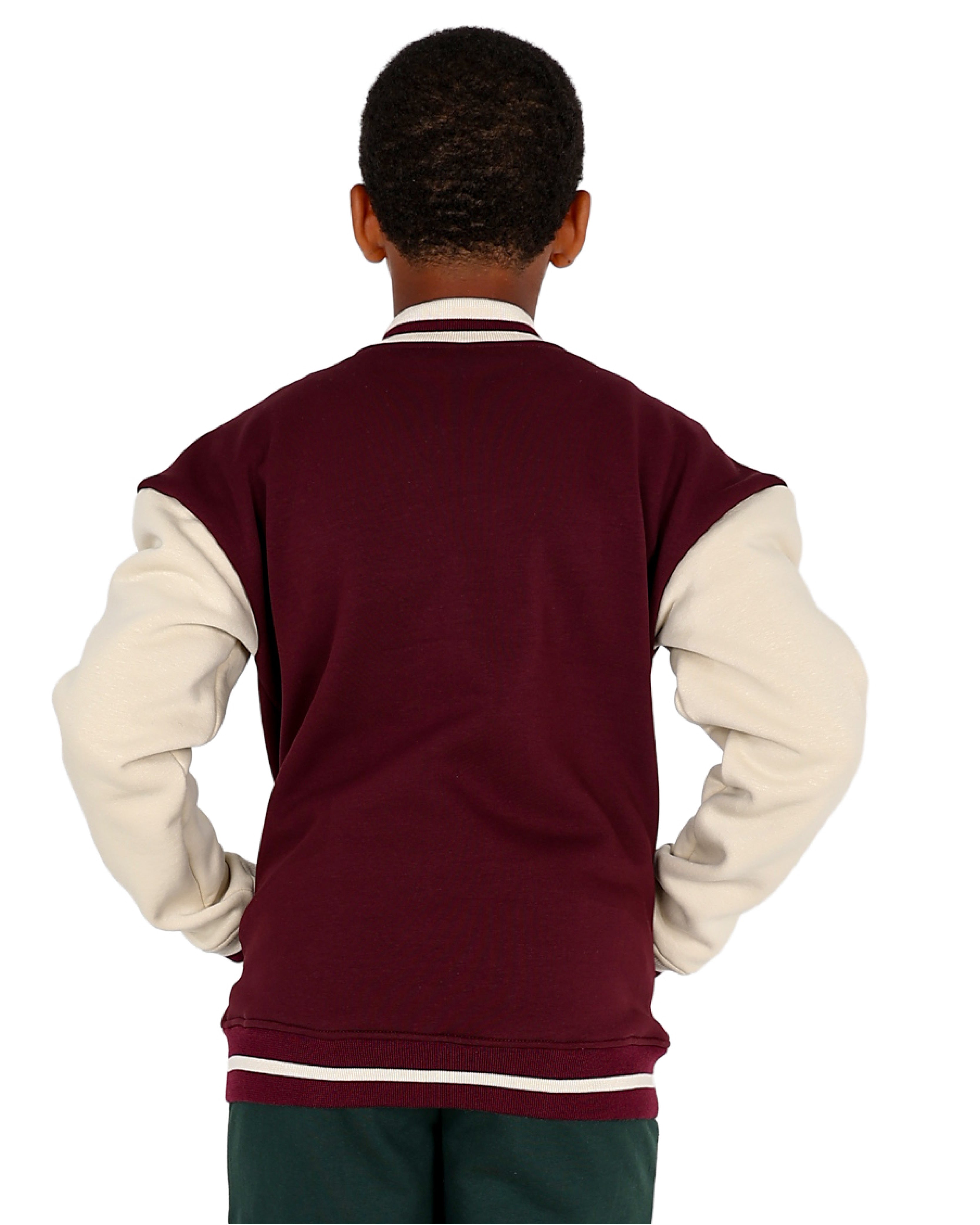 Burgundy Varsity Colour Block Jacket