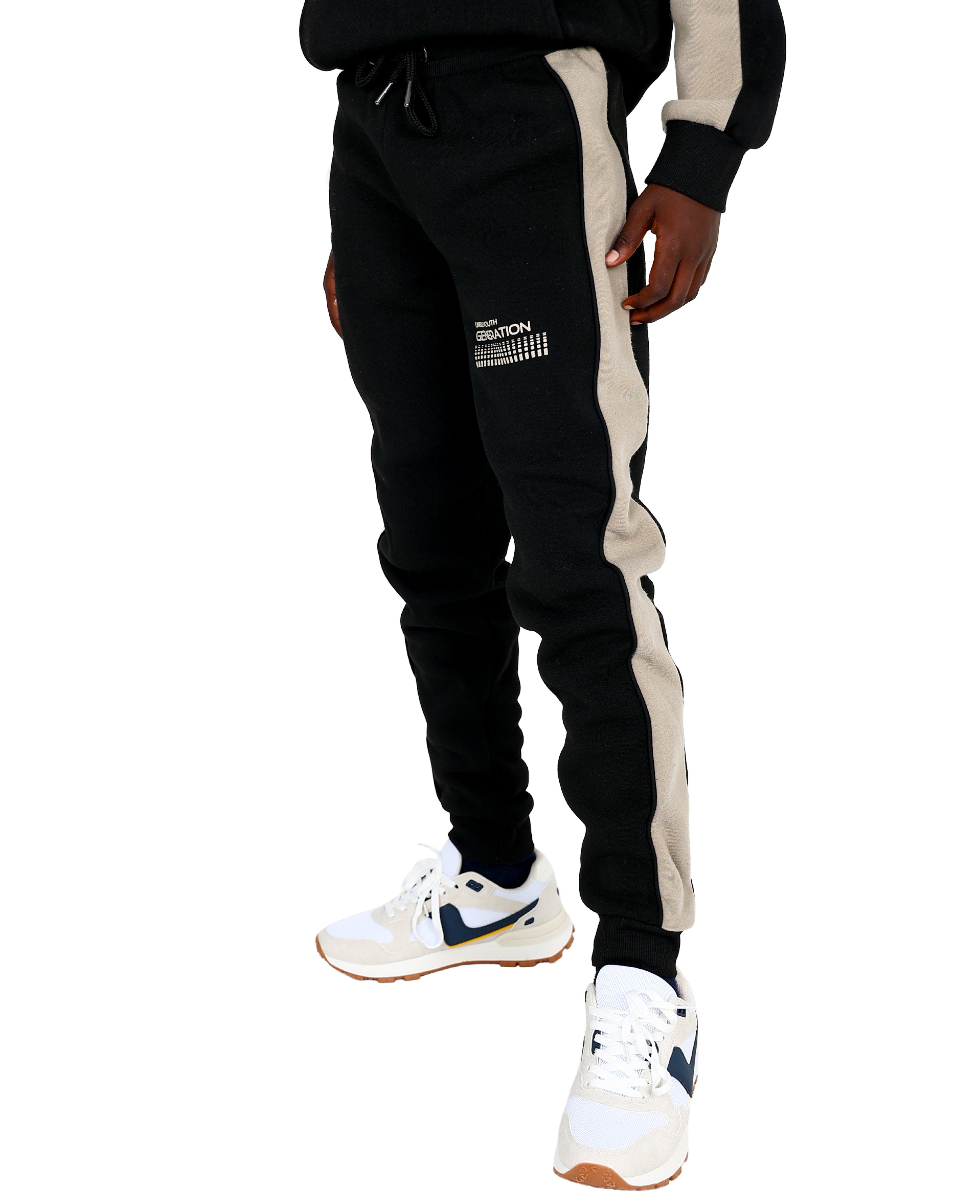 Black & Stone Colour Block Active Joggers