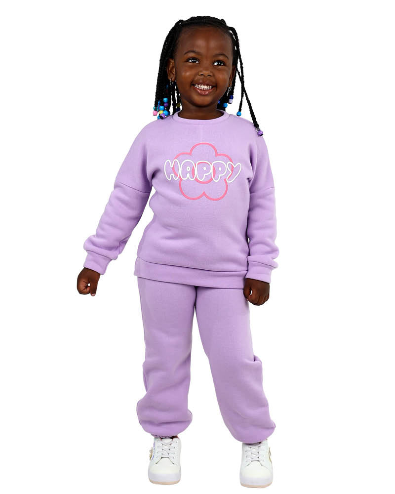 Happy Floral Graphic Lilac Tracksuit