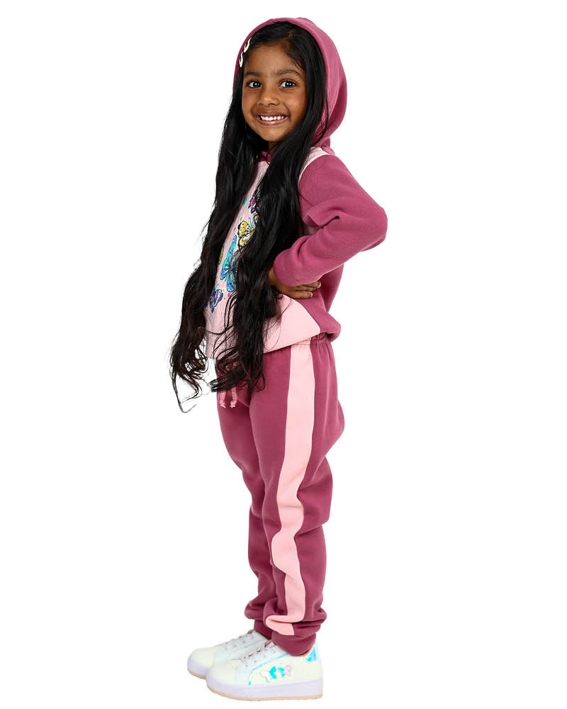 Pink Butterfly Graphic Hooded Tracksuit