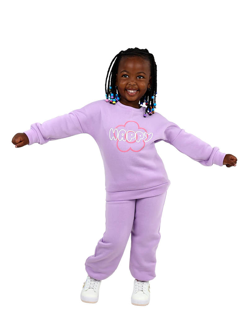 Happy Floral Graphic Lilac Tracksuit